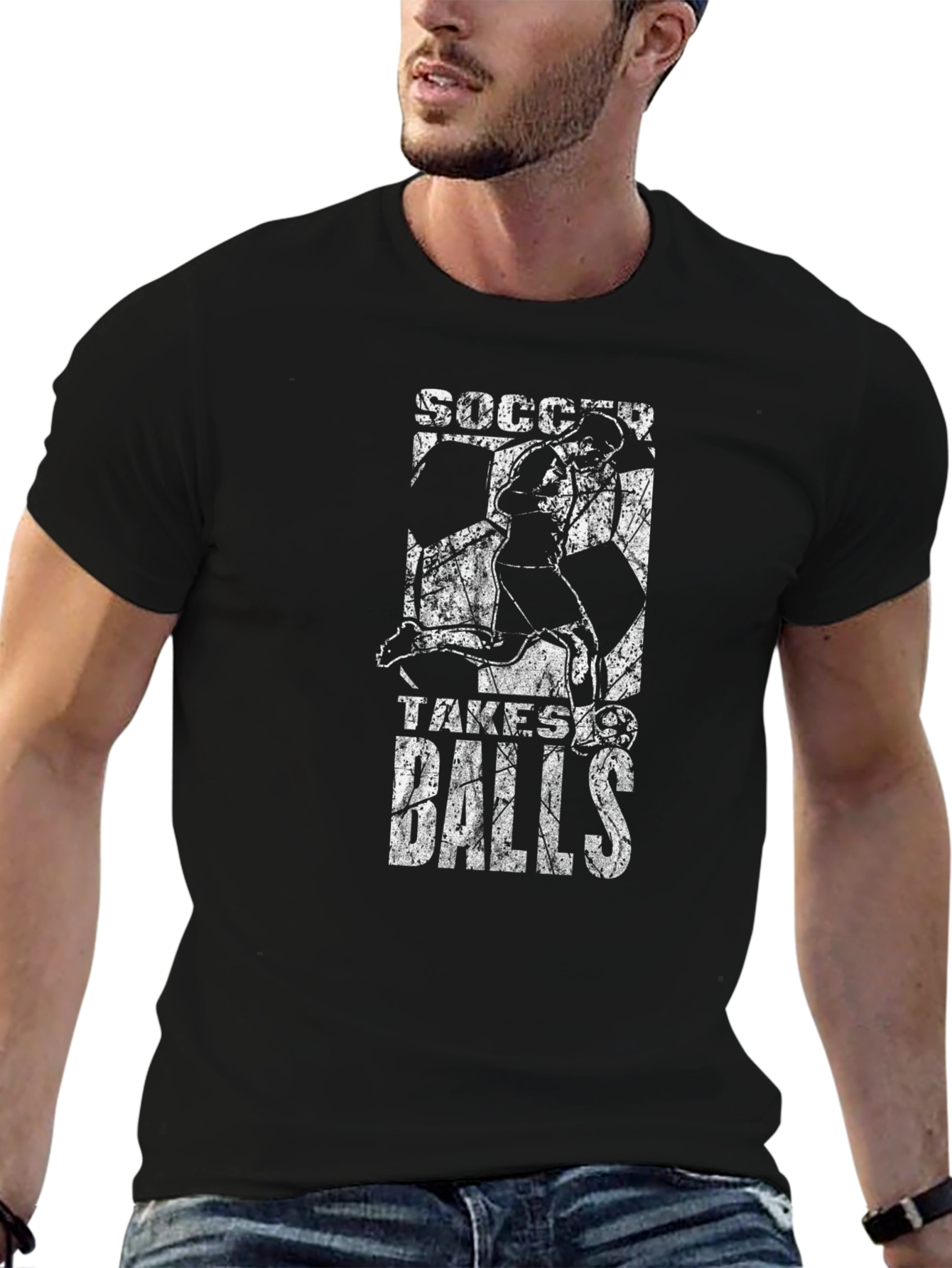 Soccer Takes Balls Graphic T-Shirt