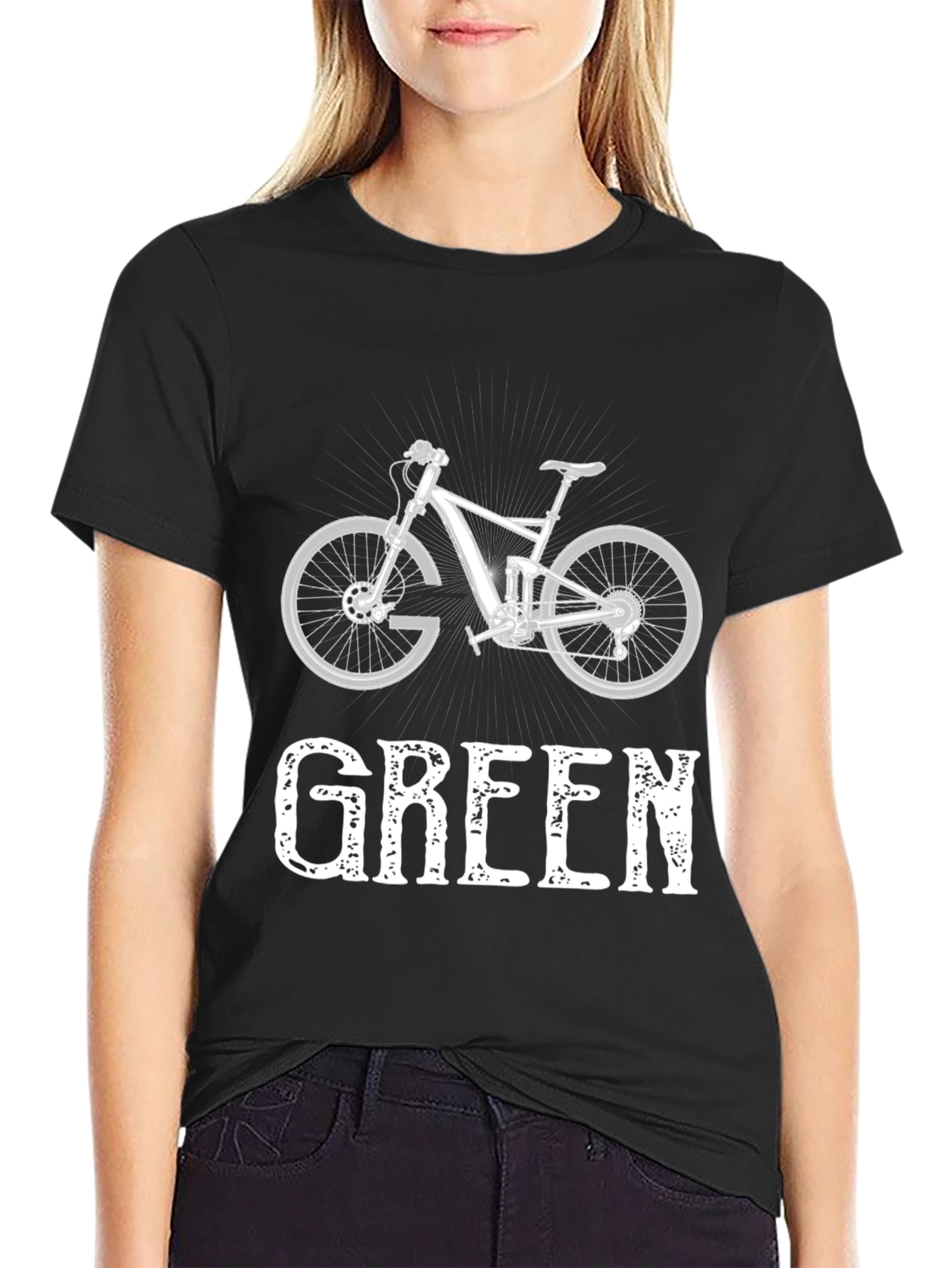 Go Green Mountain Bike Graphic Tee - Eco Friendly
