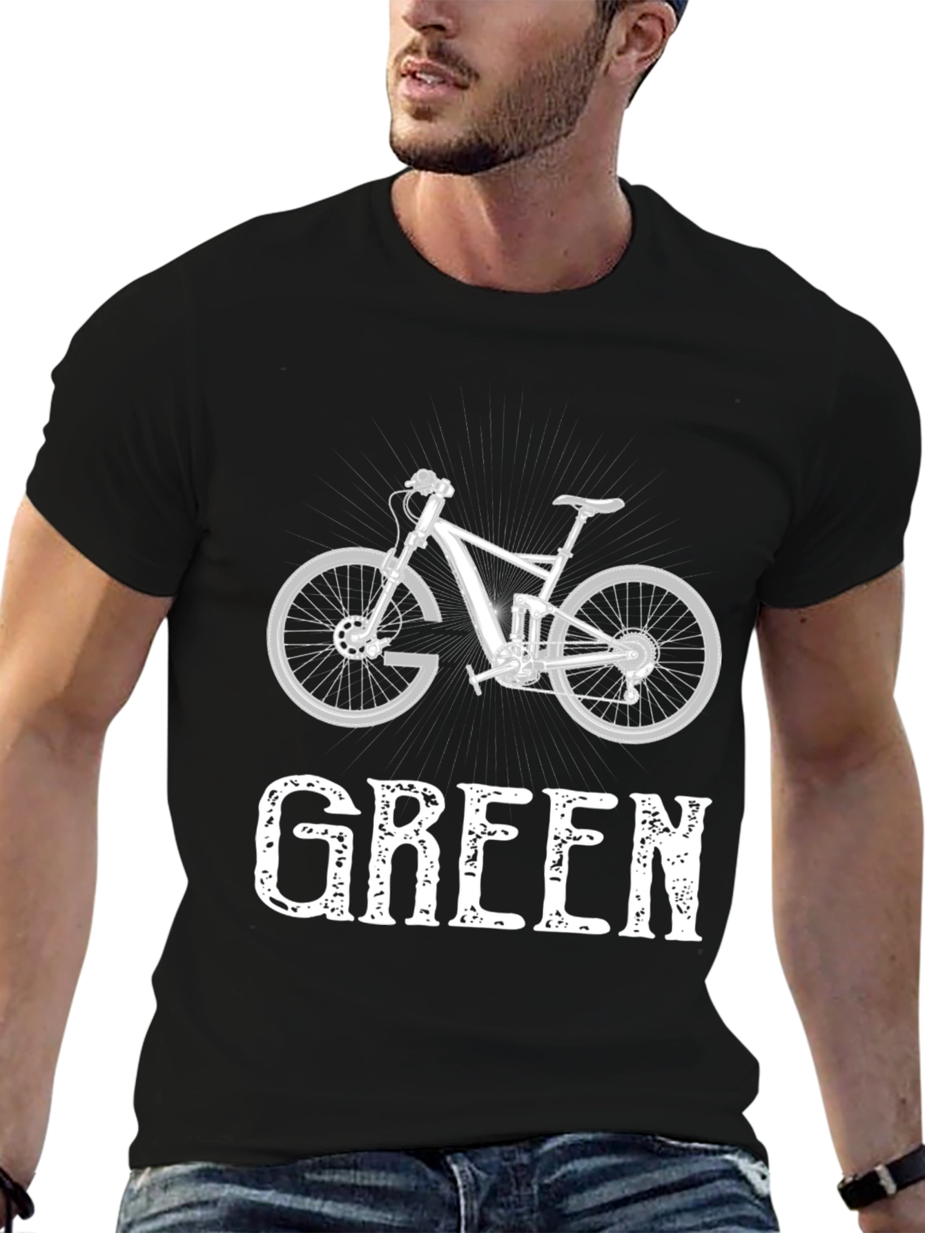 Go Green Mountain Bike Graphic Tee - Eco Friendly
