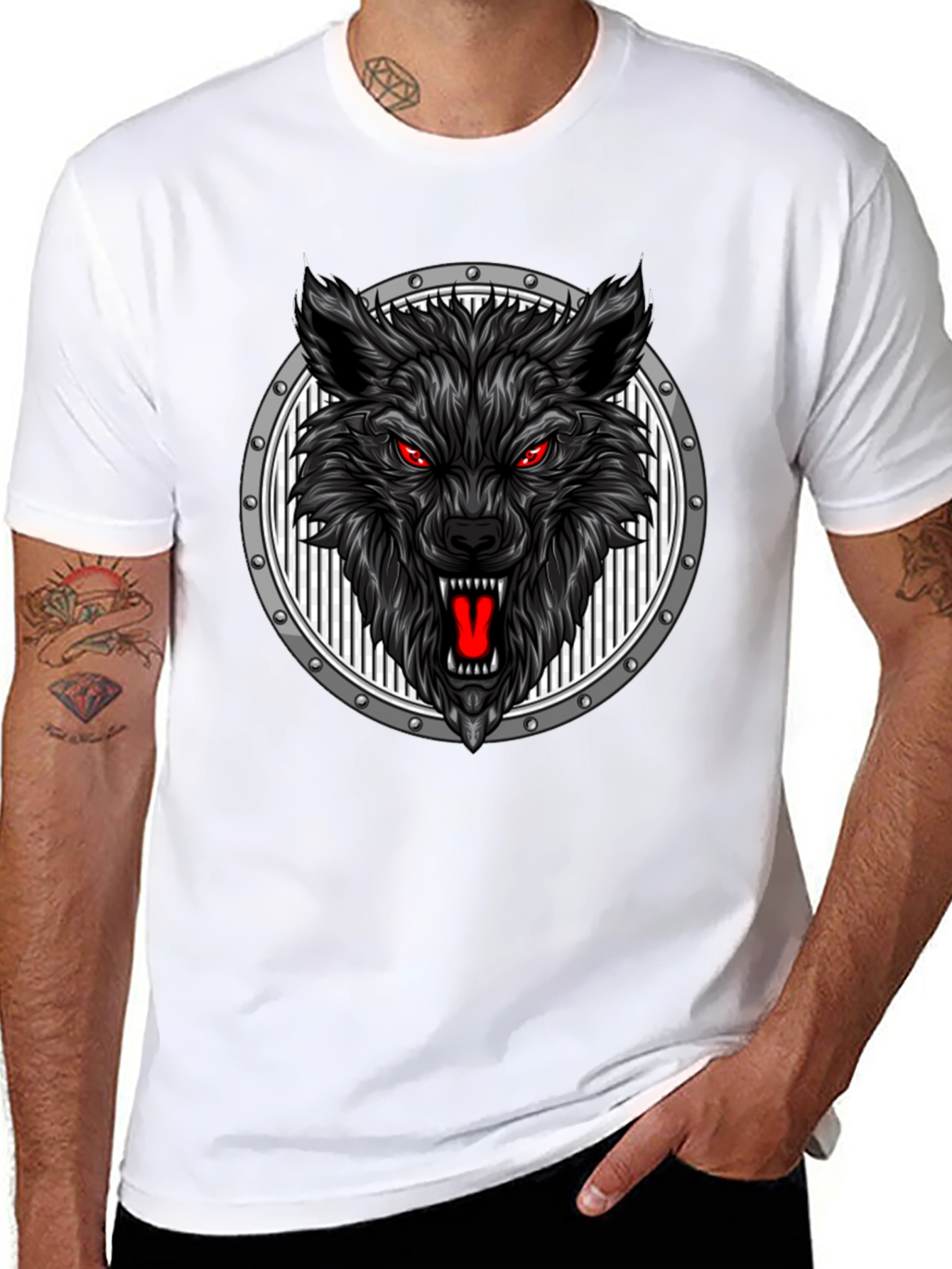 Wolf Head Graphic Black T-Shirt