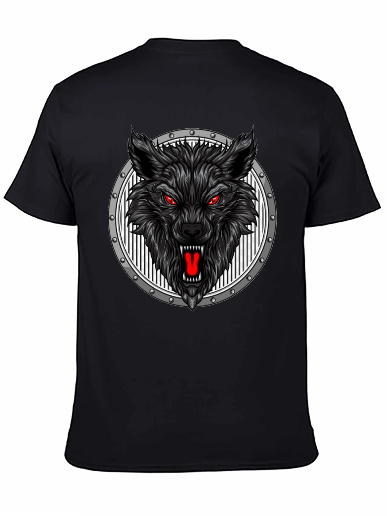 Wolf Head Graphic Black T-Shirt