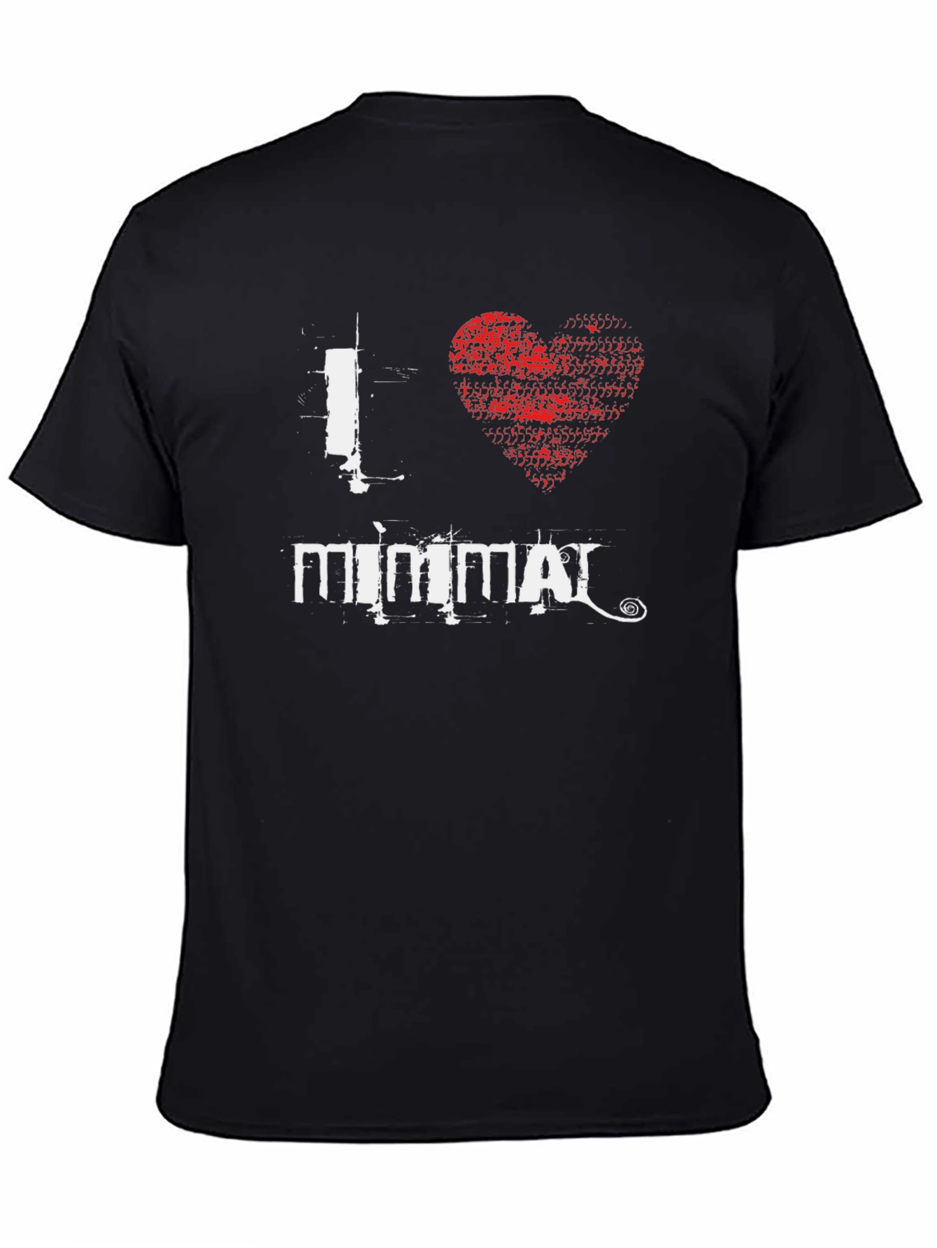I Heart Minimal Black Graphic T-Shirt