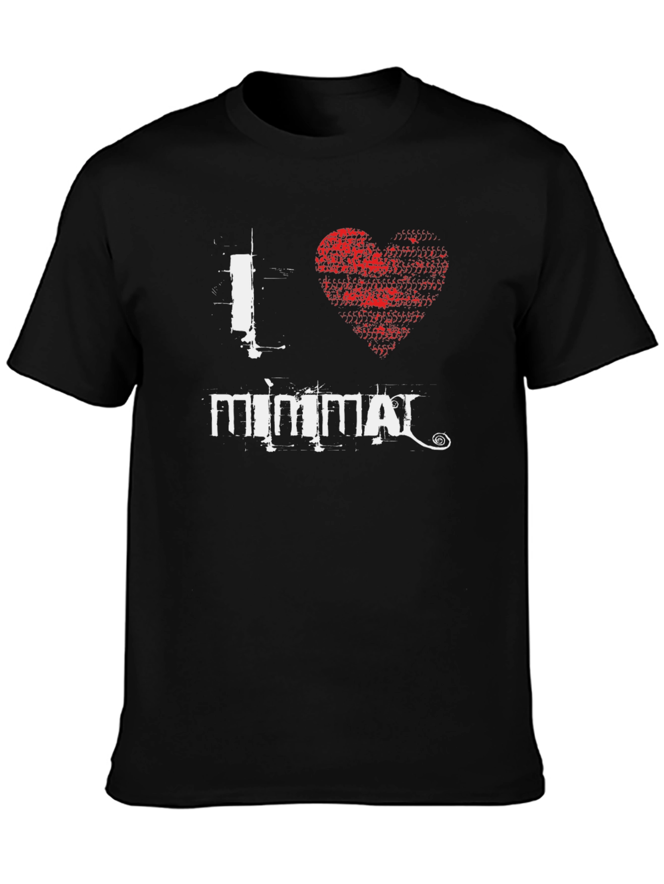 I Heart Minimal Black Graphic T-Shirt