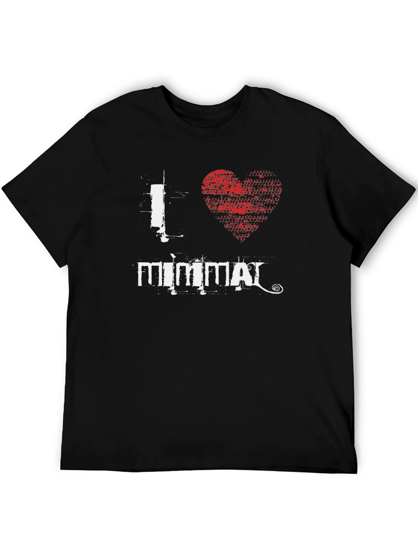 I Heart Minimal Black Graphic T-Shirt
