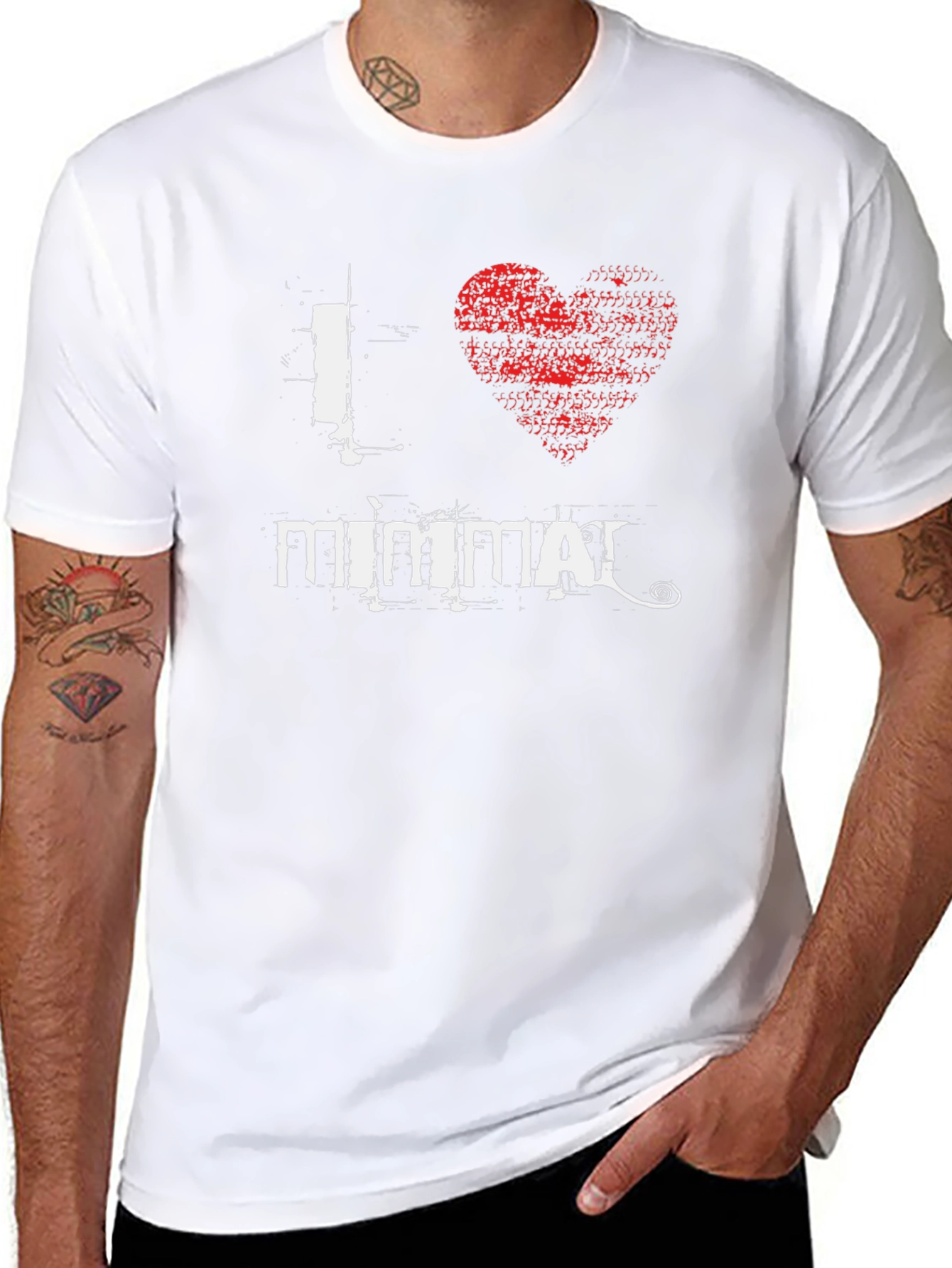 I Heart Minimal Black Graphic T-Shirt