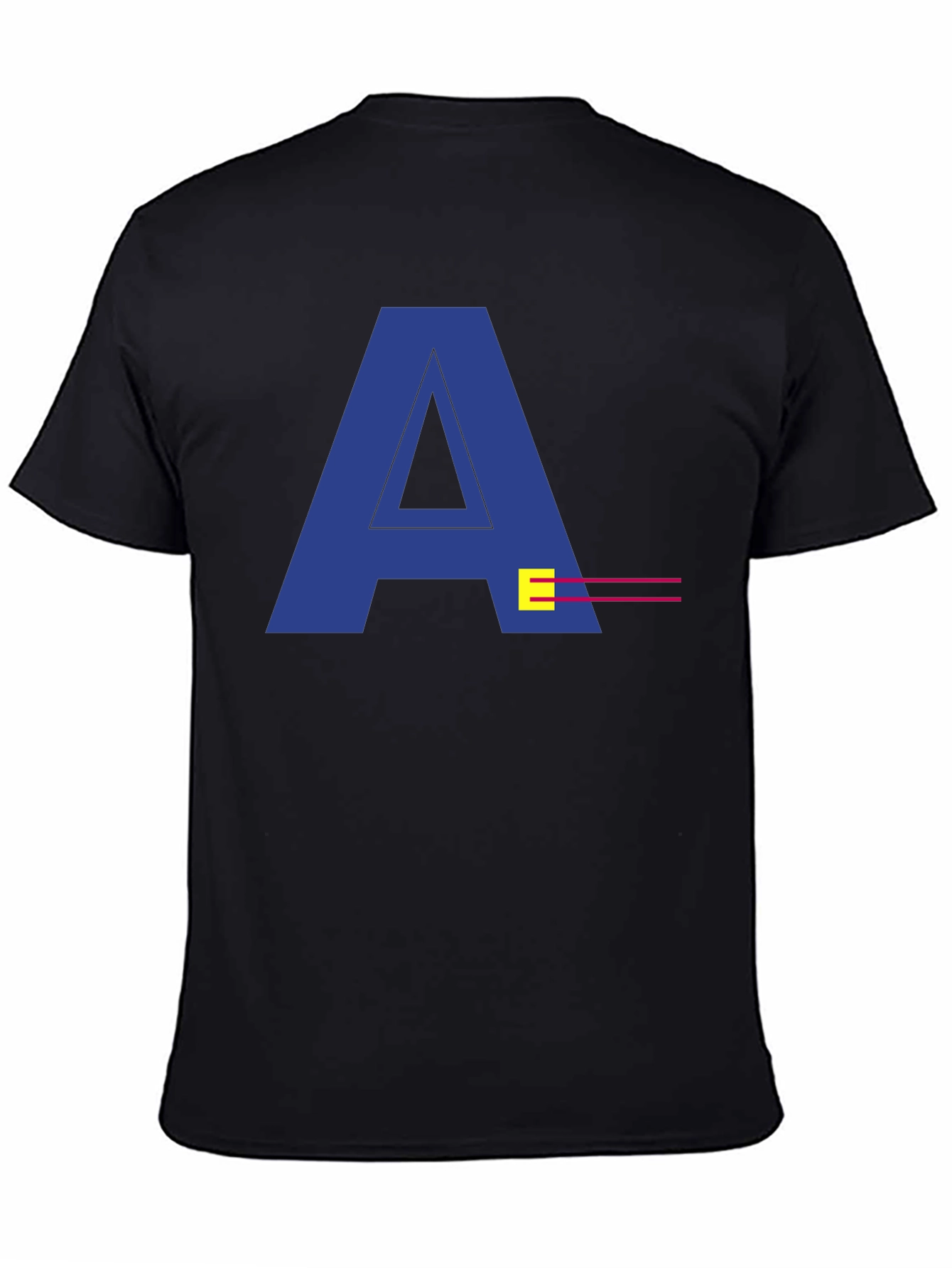 Retro Alphabet Black T-Shirt - A Initial Design