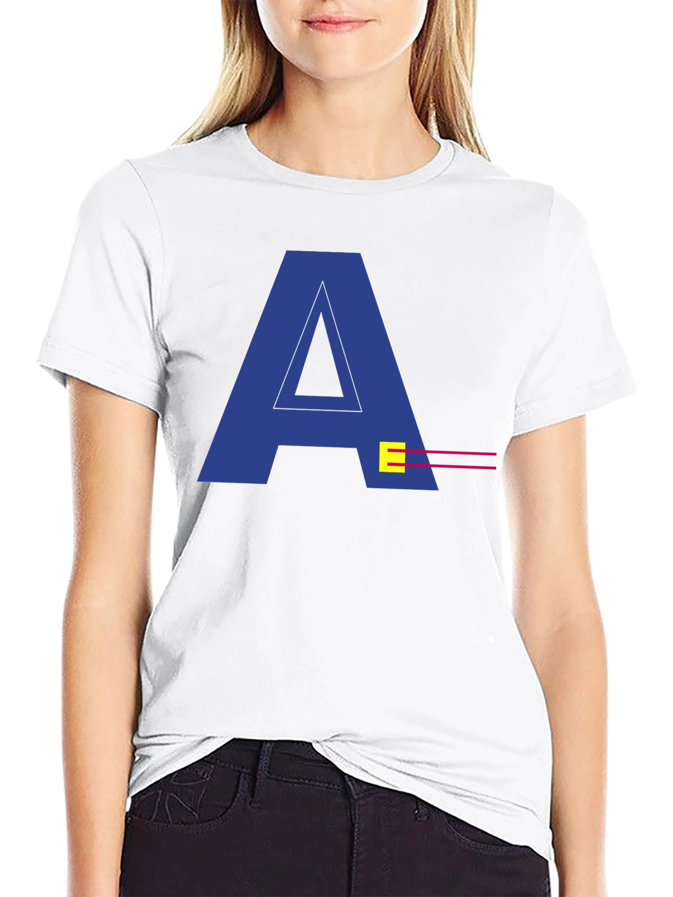Retro Alphabet Black T-Shirt - A Initial Design