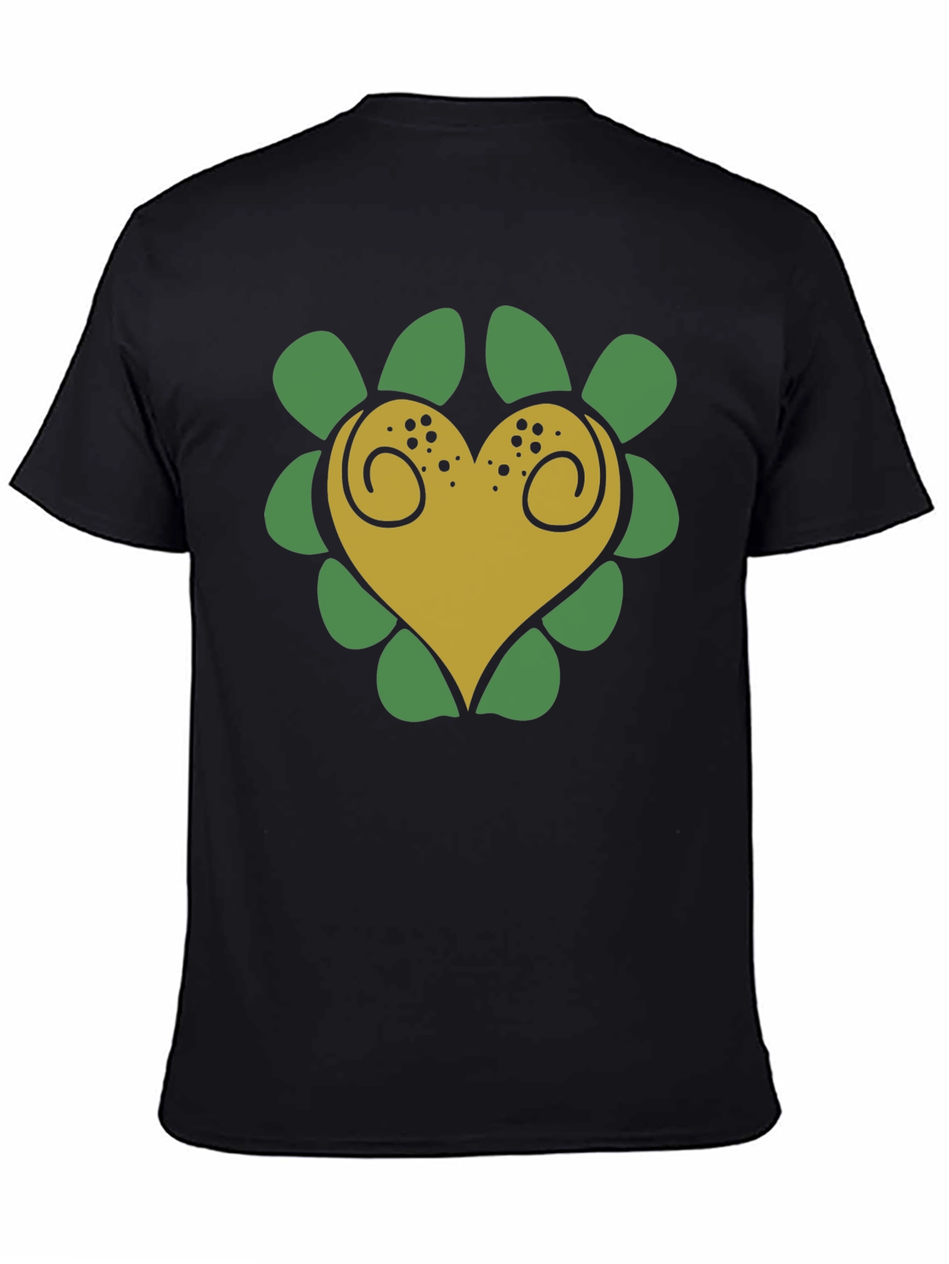 Heart Flower T-Shirt - Black