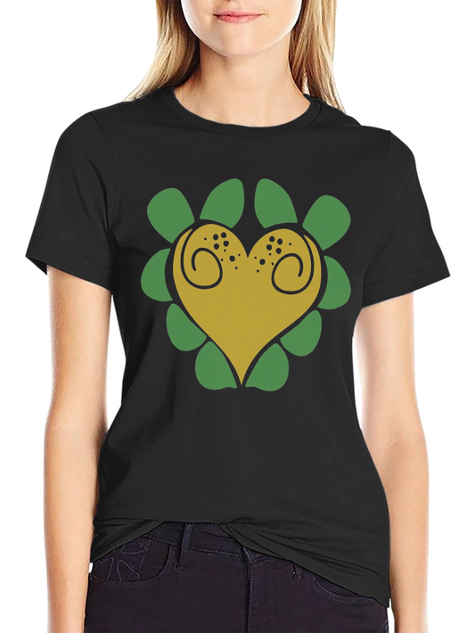 Heart Flower T-Shirt - Black