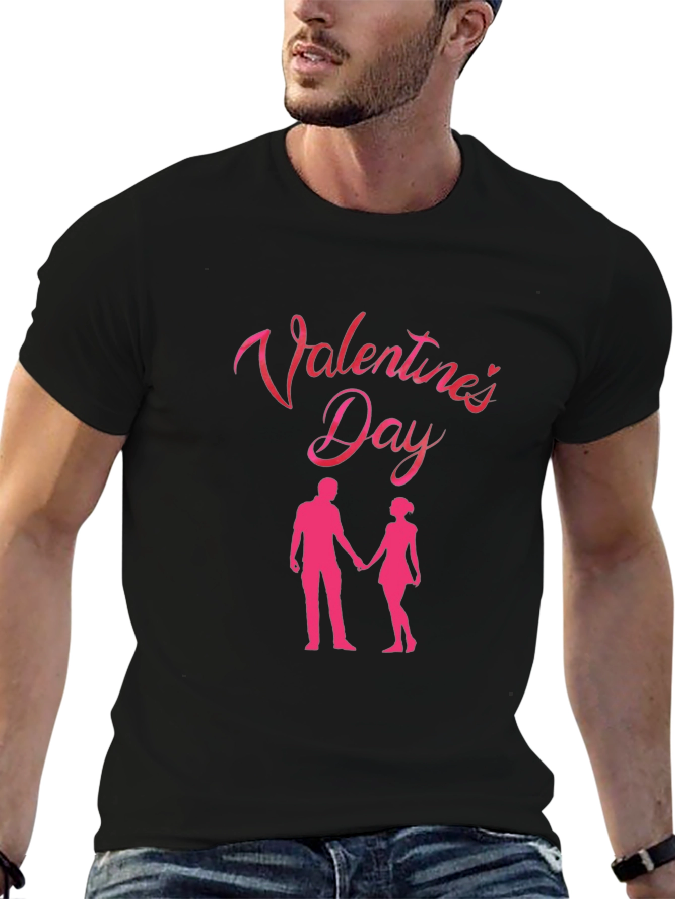 Valentines Day Couple Black T-Shirt