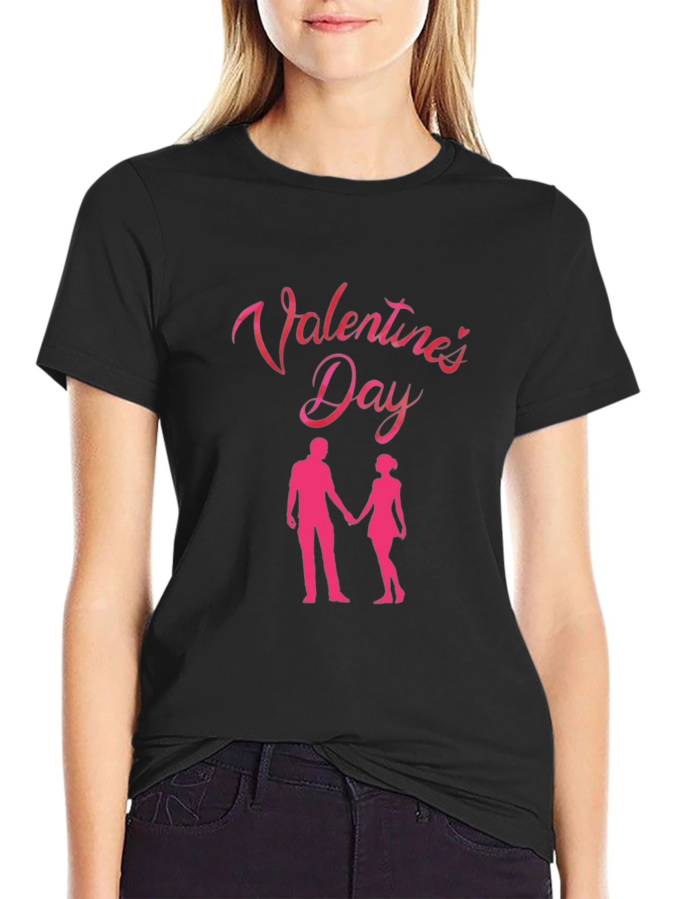 Valentines Day Couple Black T-Shirt