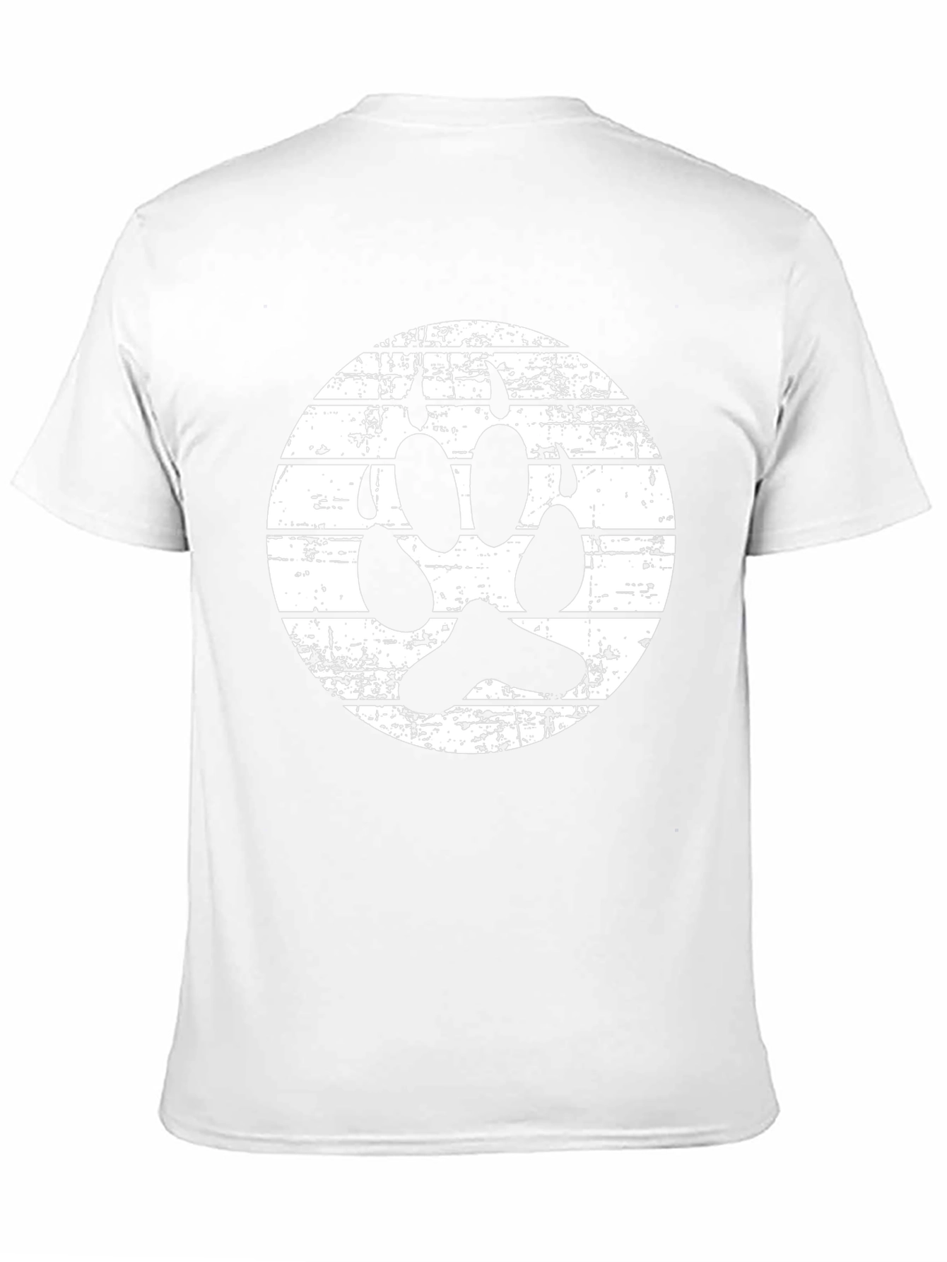Grunge Paw Print Graphic Tee - Black