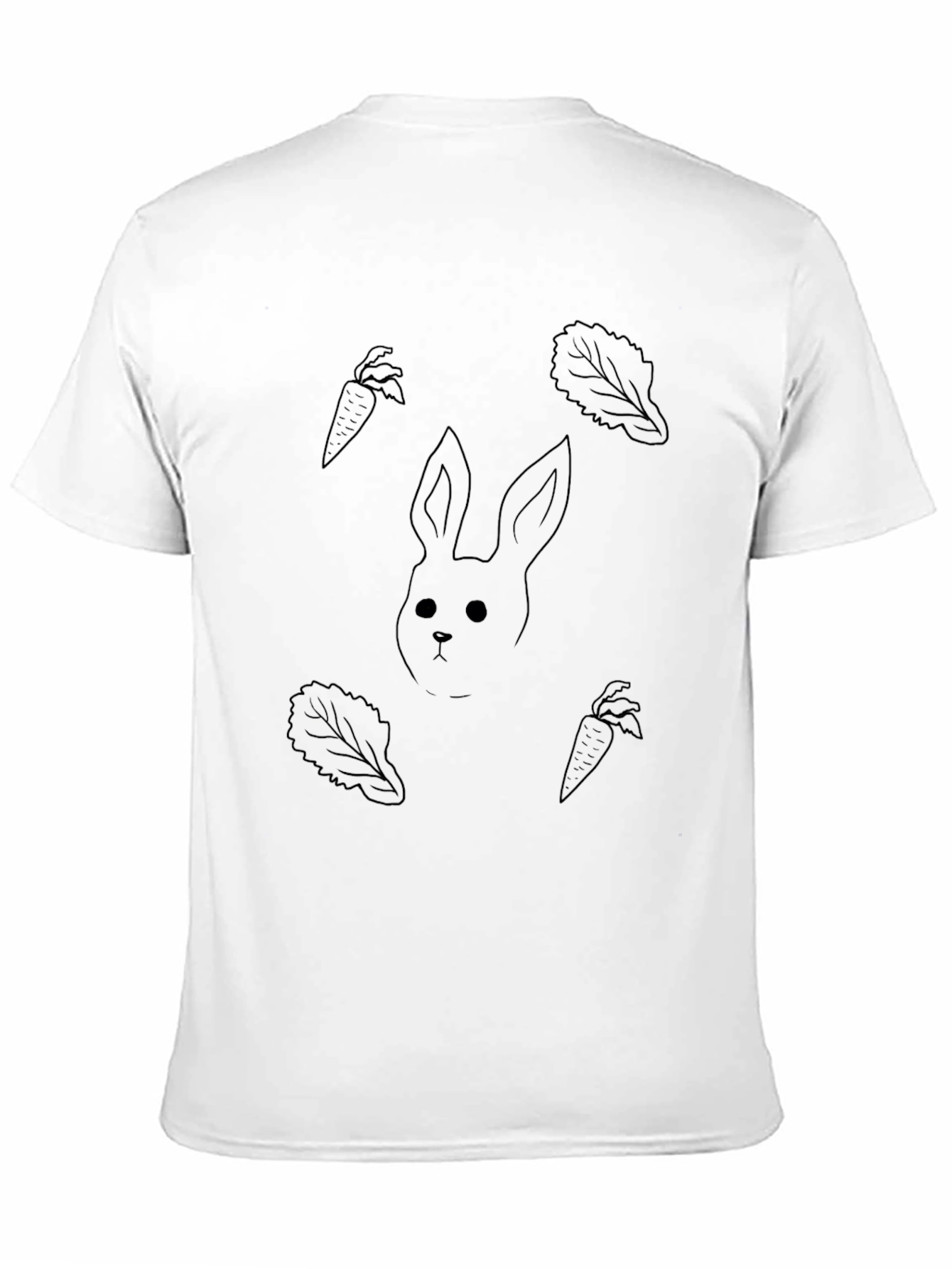 Rabbit Carrot Lettuce Black T-Shirt
