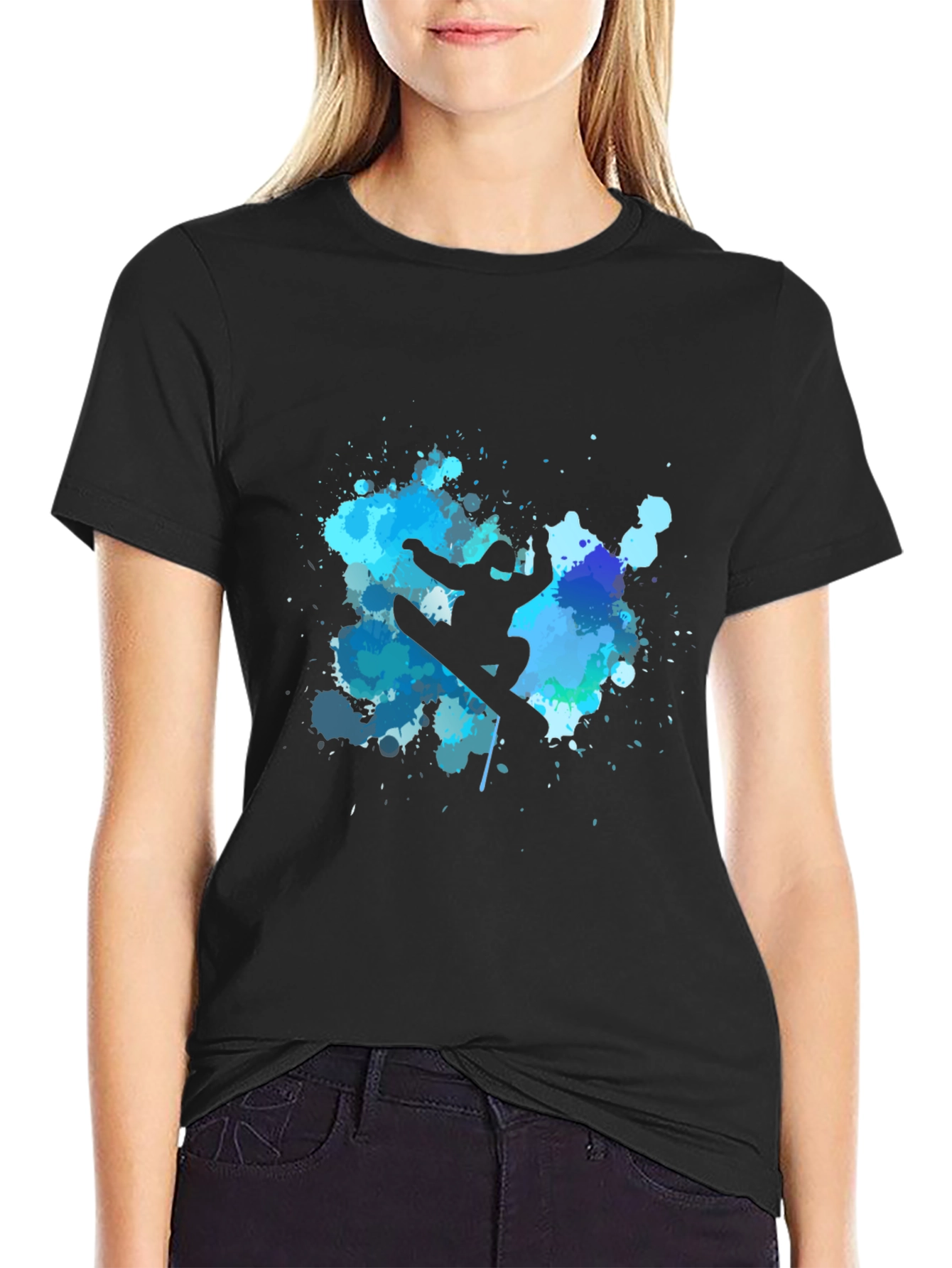 Snowboarder Graphic Tee - Cool Black T-Shirt
