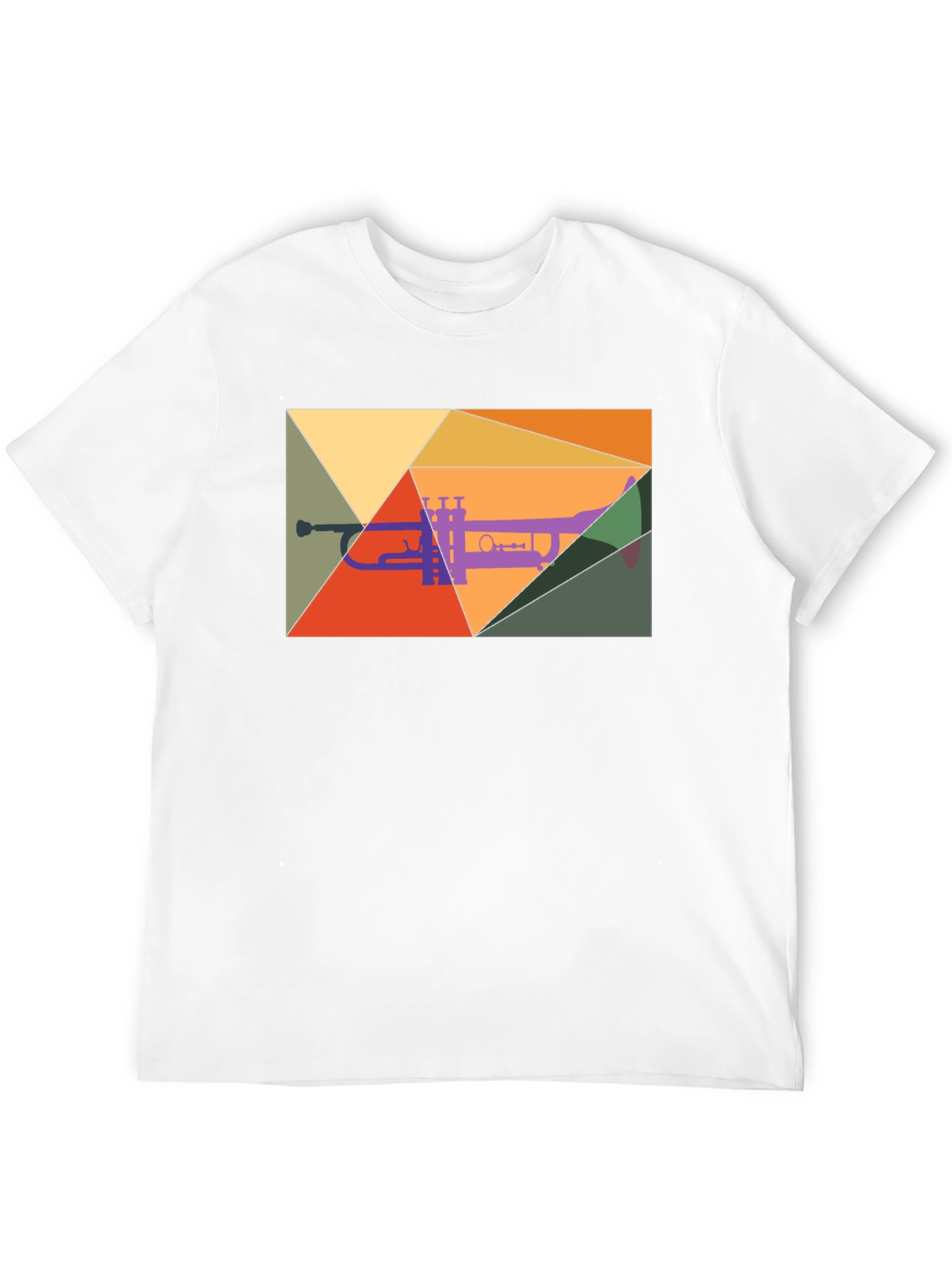 Abstract Trumpet Graphic Tee - Modern Music Shirt