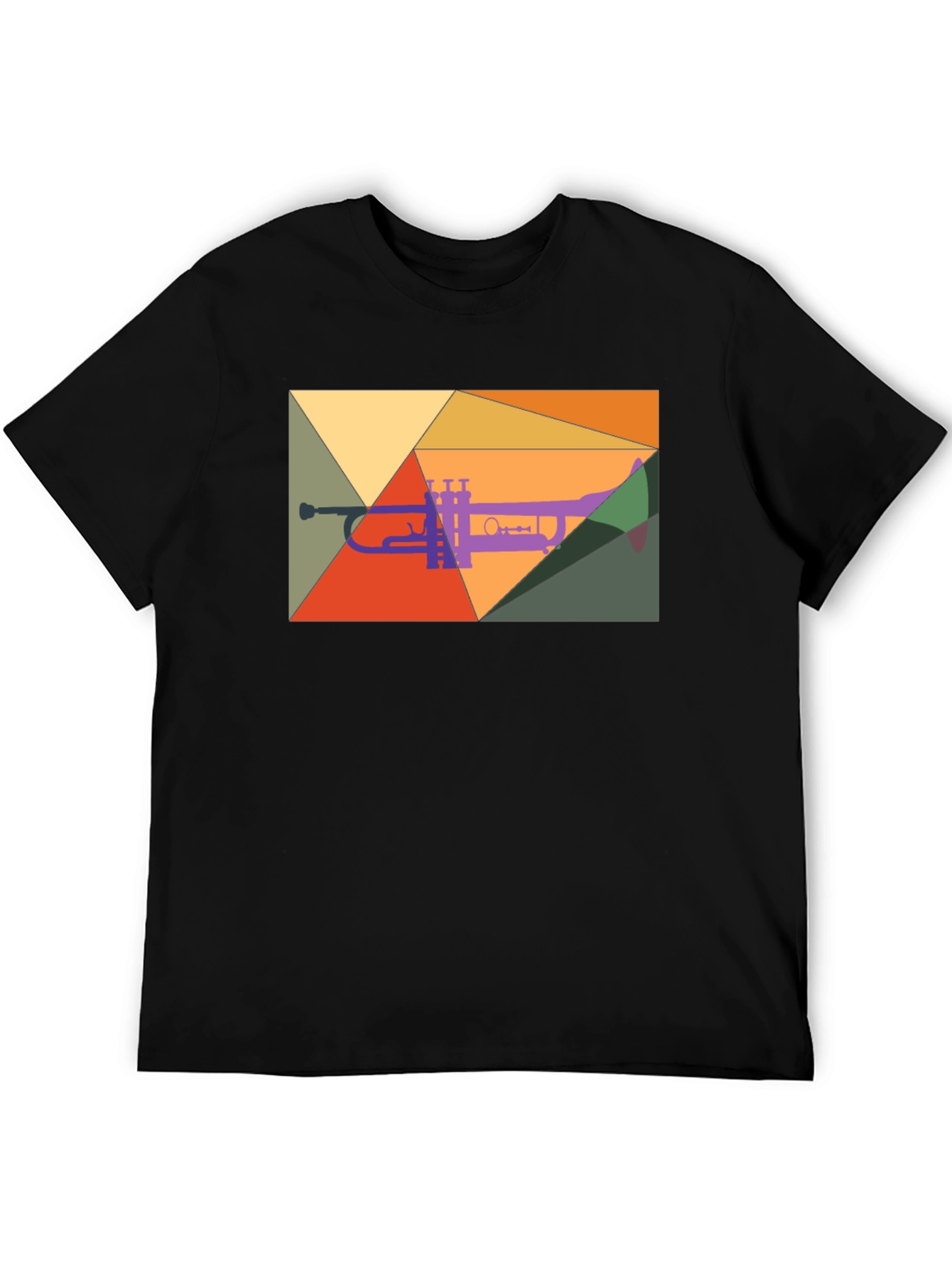 Abstract Trumpet Graphic Tee - Modern Music Shirt