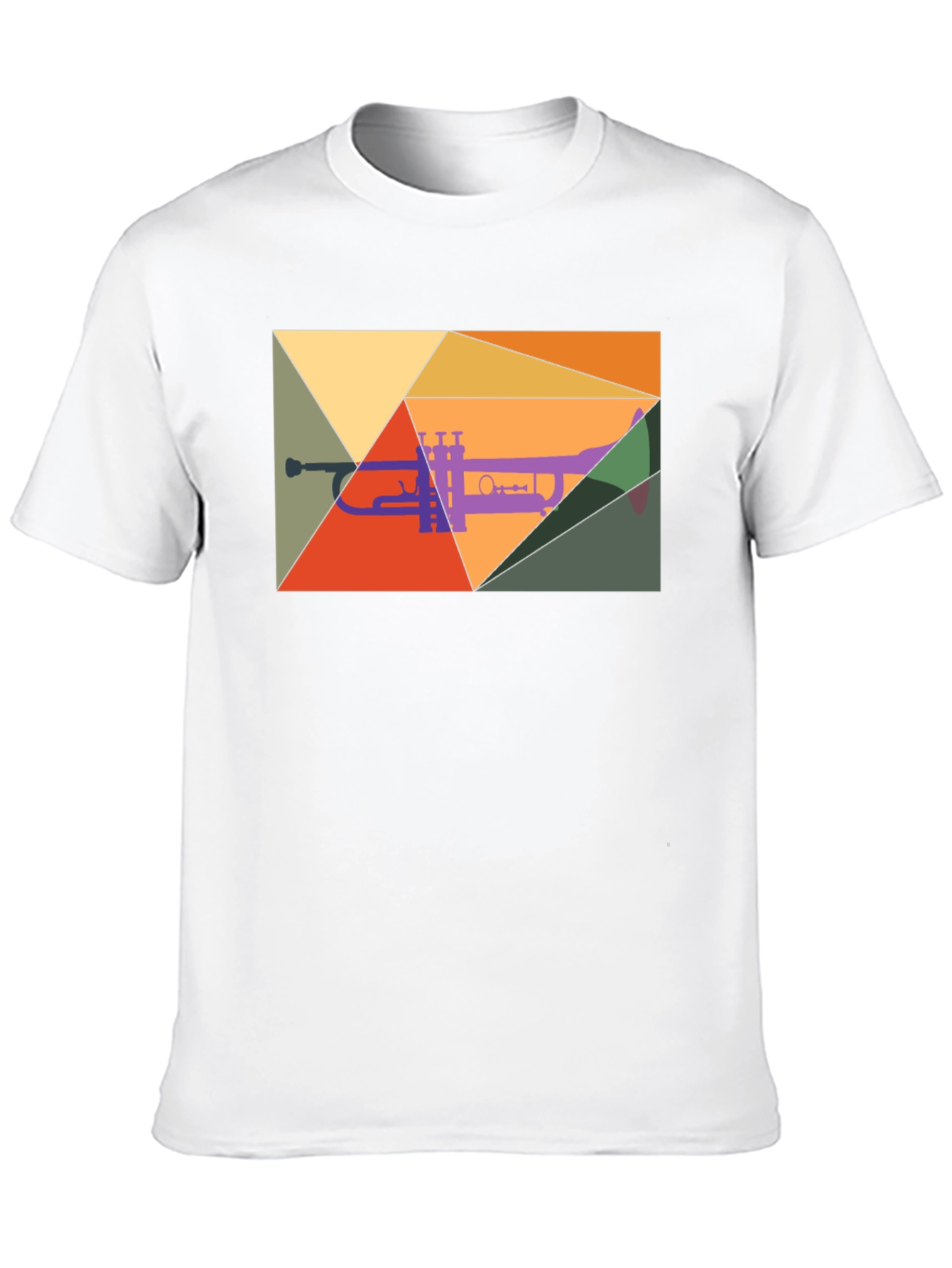 Abstract Trumpet Graphic Tee - Modern Music Shirt
