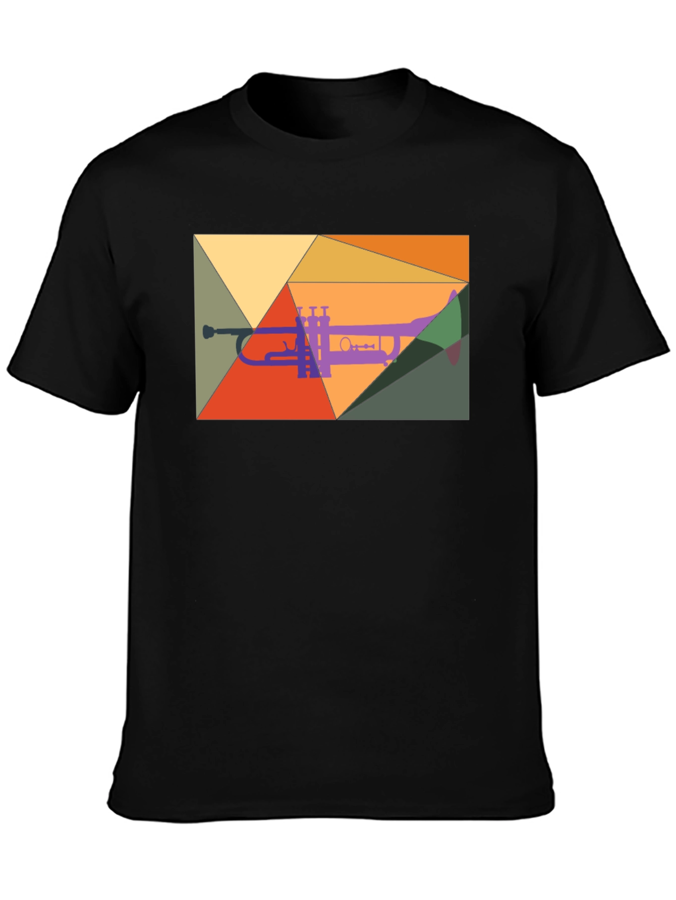 Abstract Trumpet Graphic Tee - Modern Music Shirt