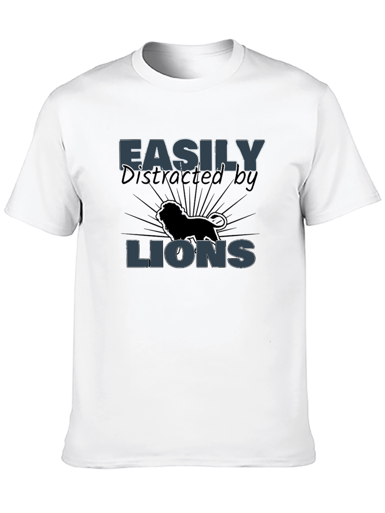 Easily Distracted by Lions Mens Black T-Shirt