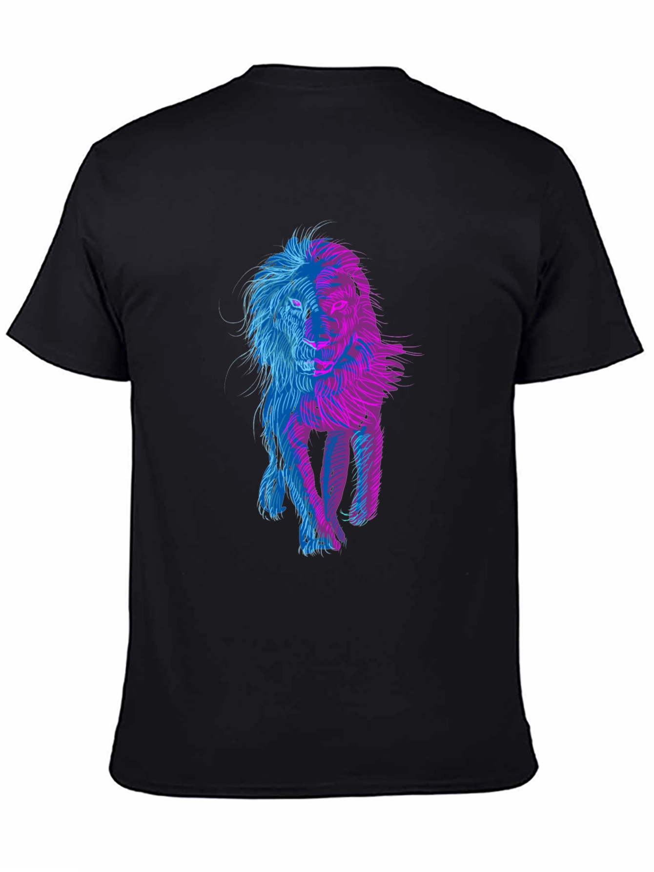 Lion Graphic Print Black T-Shirt