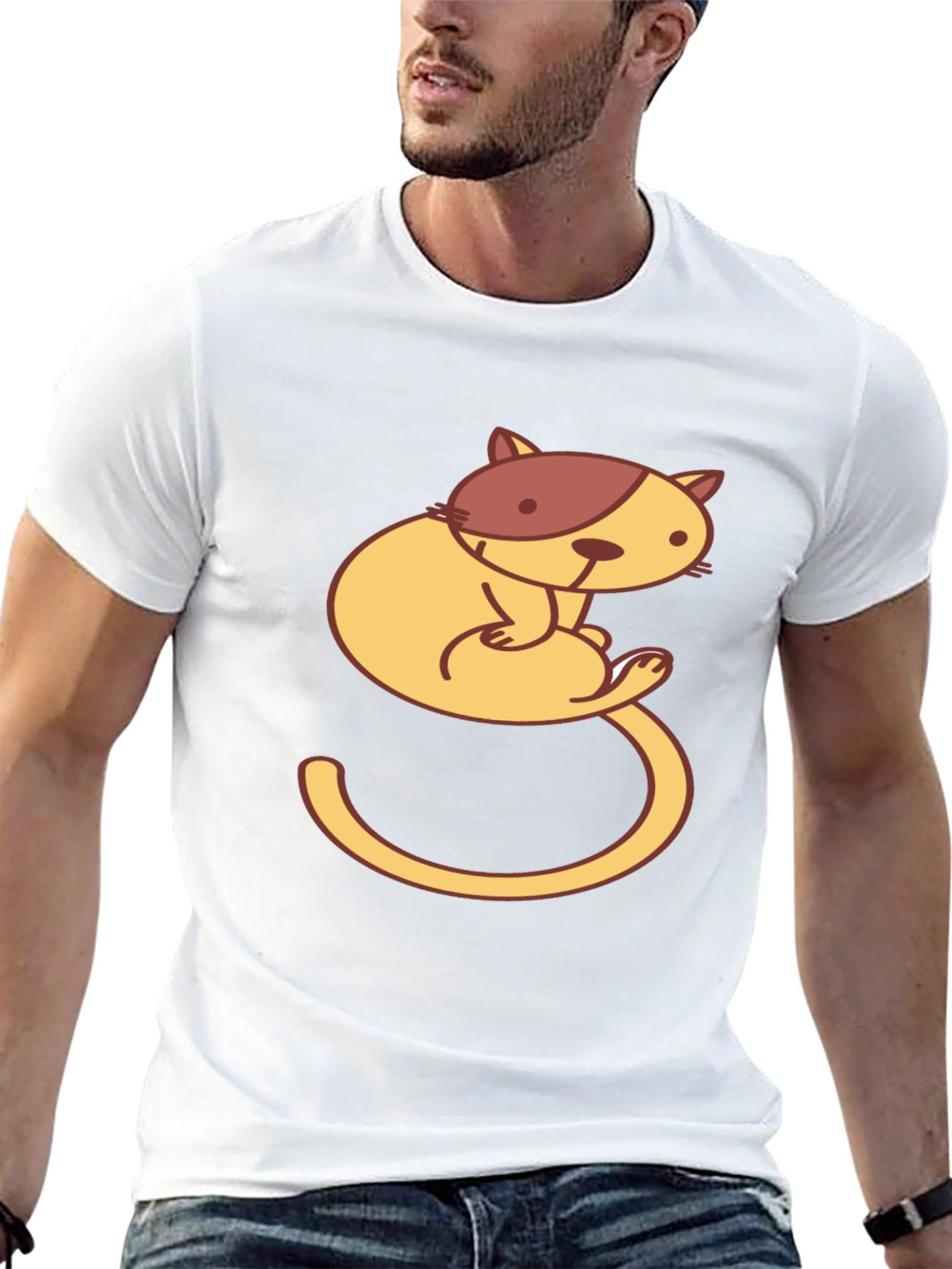 Cute Cat Graphic T-Shirt - Unisex Black Tee