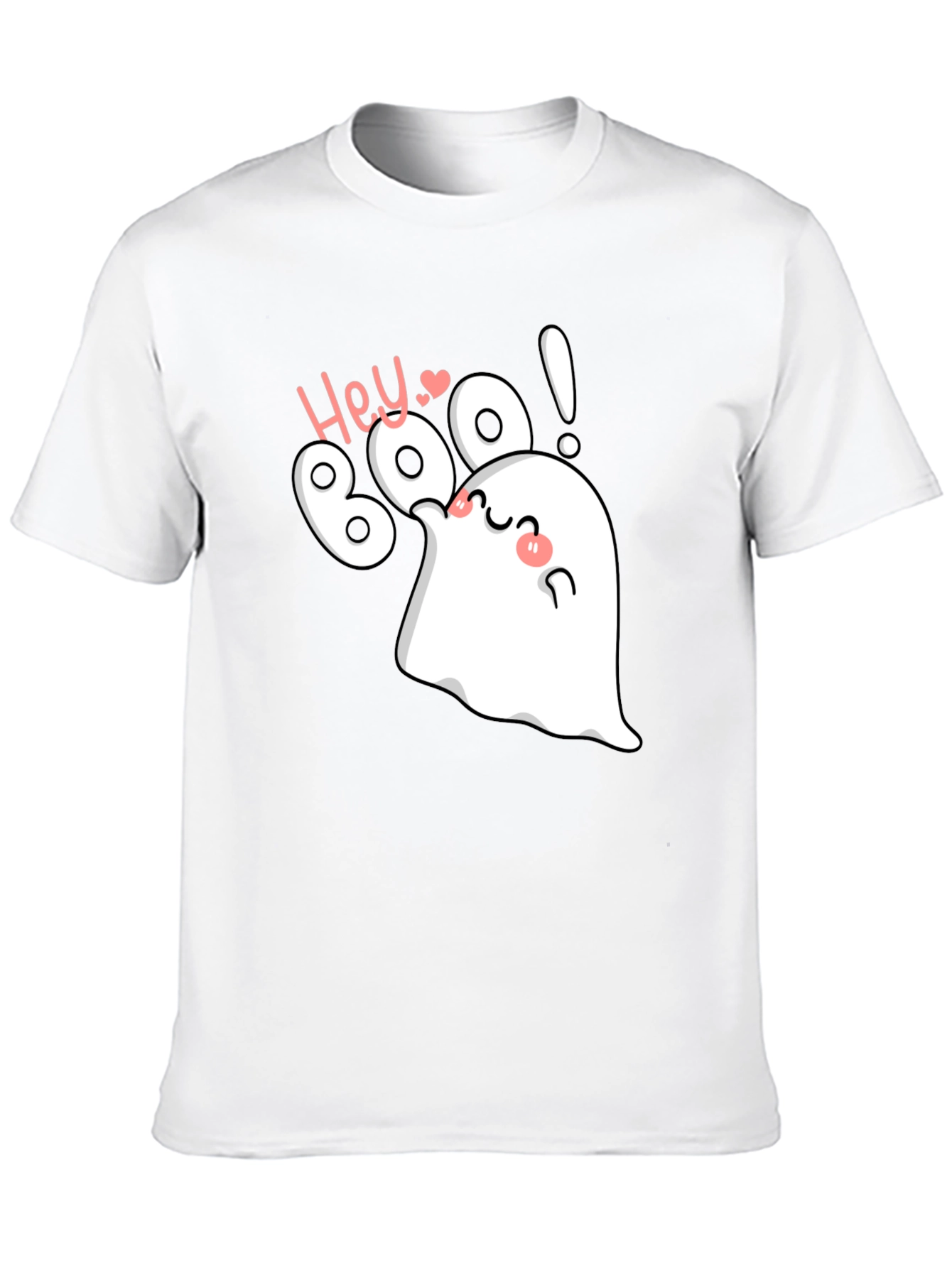 Hey Boo! Halloween Ghost Graphic Tee - Black
