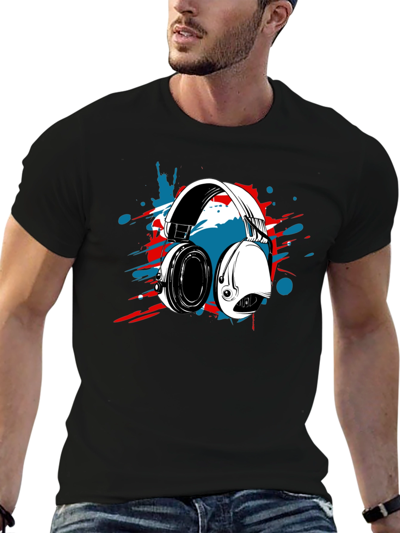Headphones Graphic Tee - Stylish Comfort