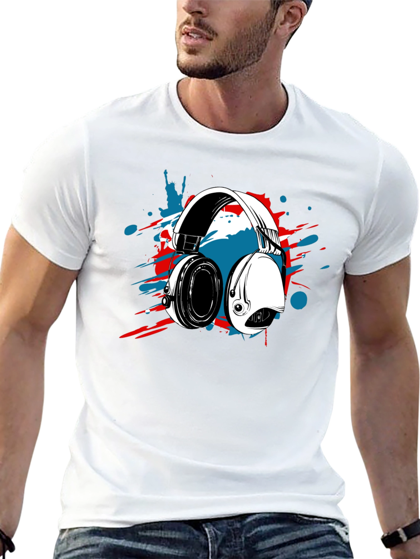Headphones Graphic Tee - Stylish Comfort