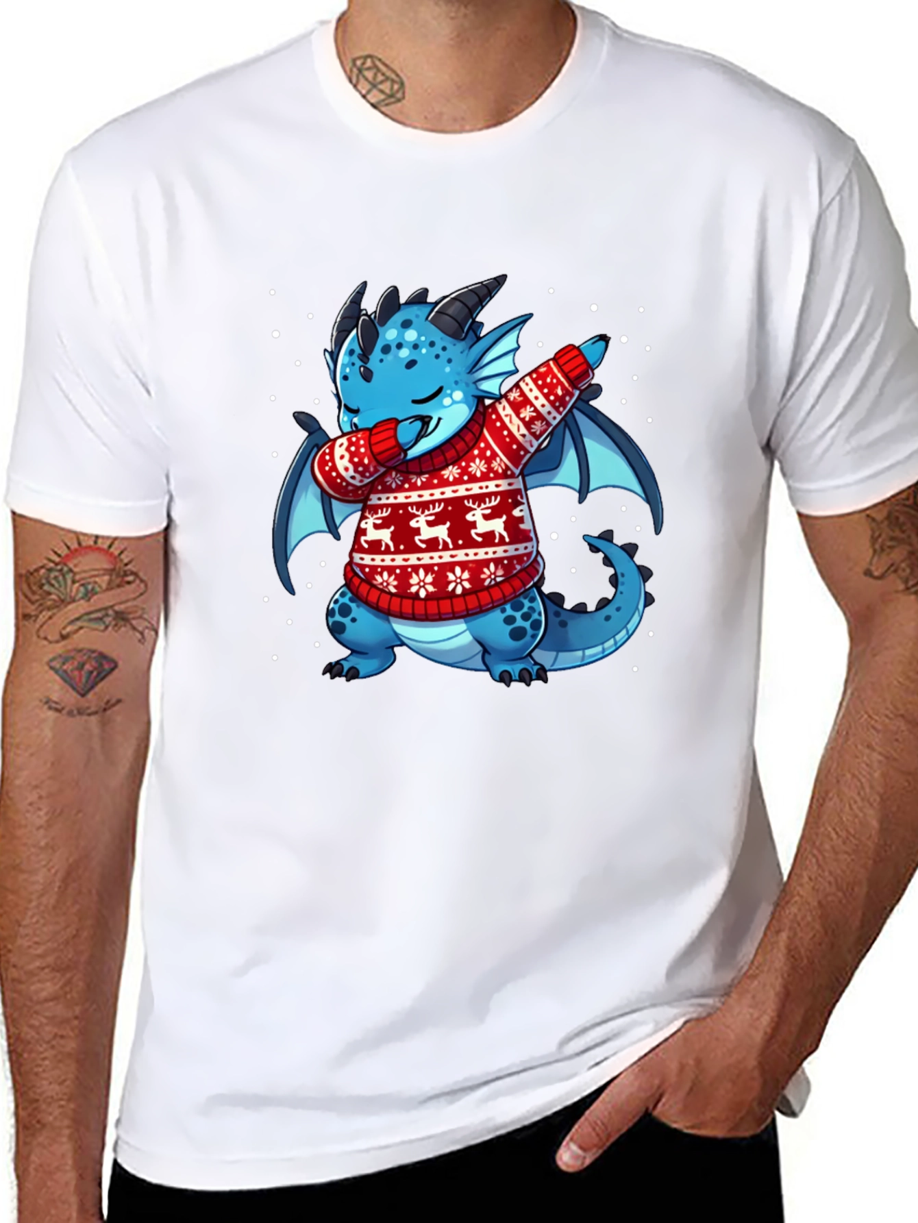 Dabbing Dragon Christmas T-Shirt