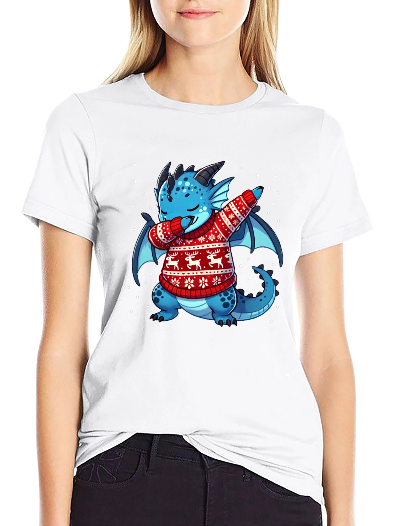 Dabbing Dragon Christmas T-Shirt