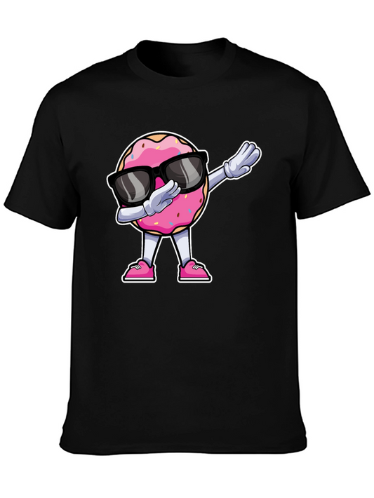 Dabbing Donut T-Shirt - Funny Cartoon Tee
