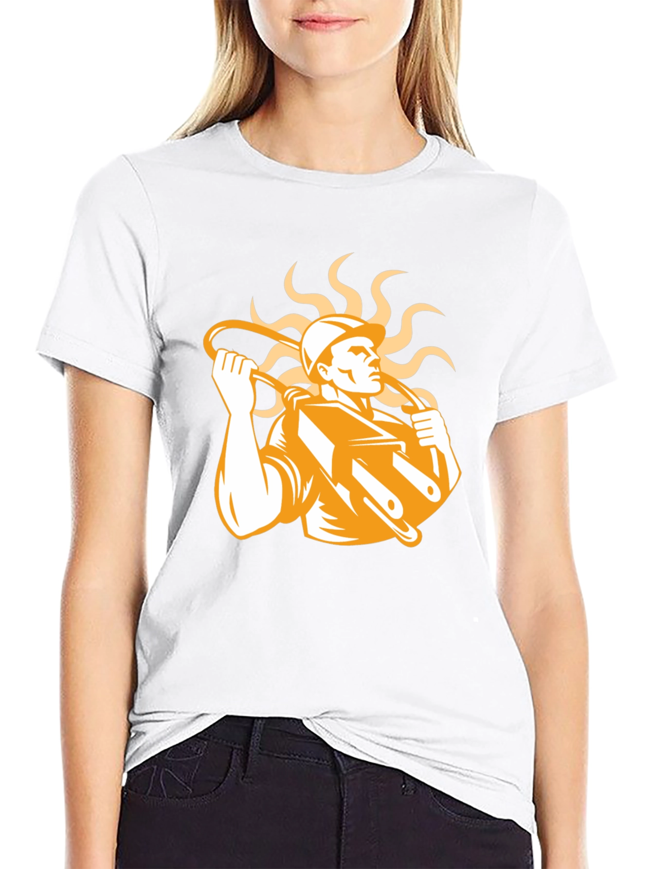 Electrician Graphic Print Black T-Shirt