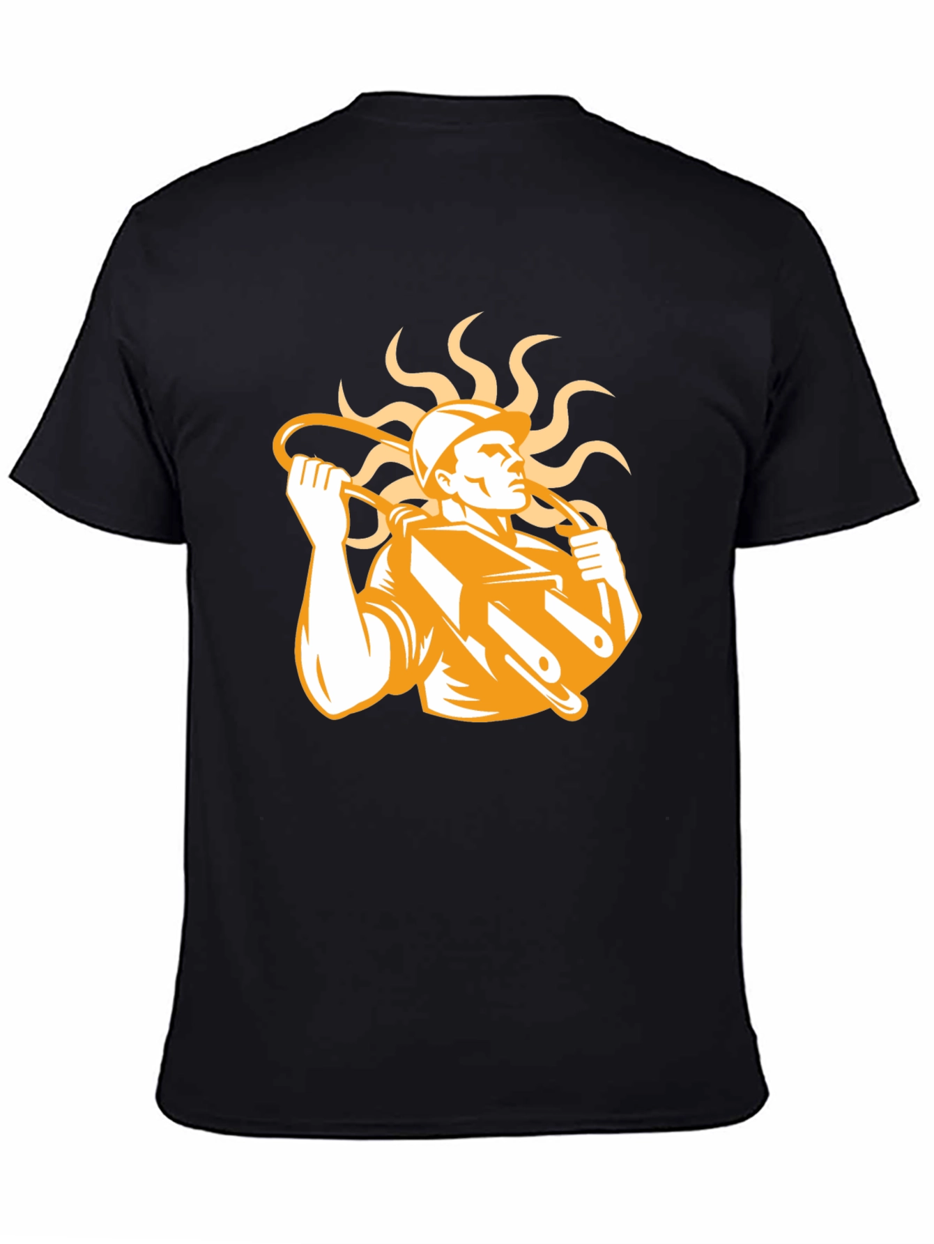 Electrician Graphic Print Black T-Shirt