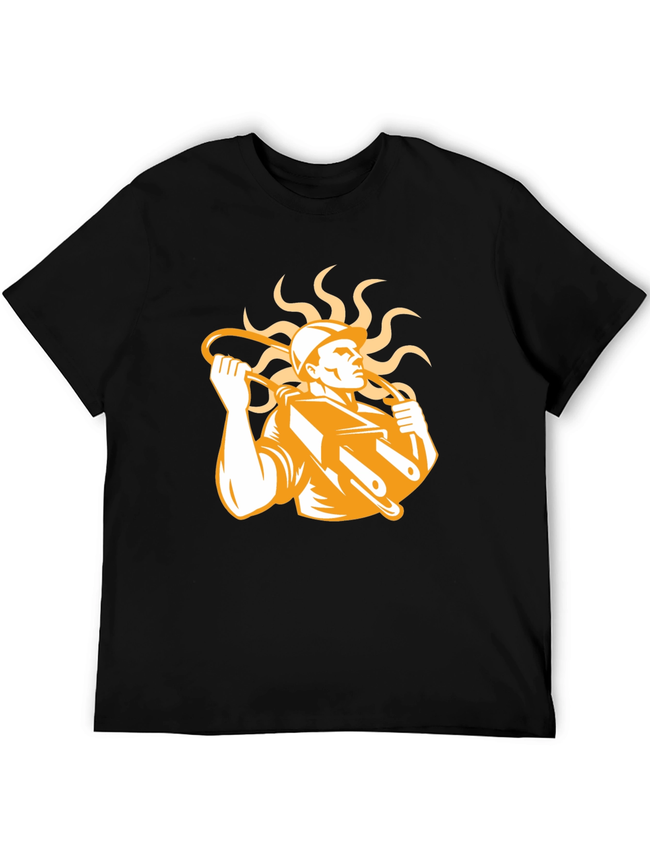 Electrician Graphic Print Black T-Shirt
