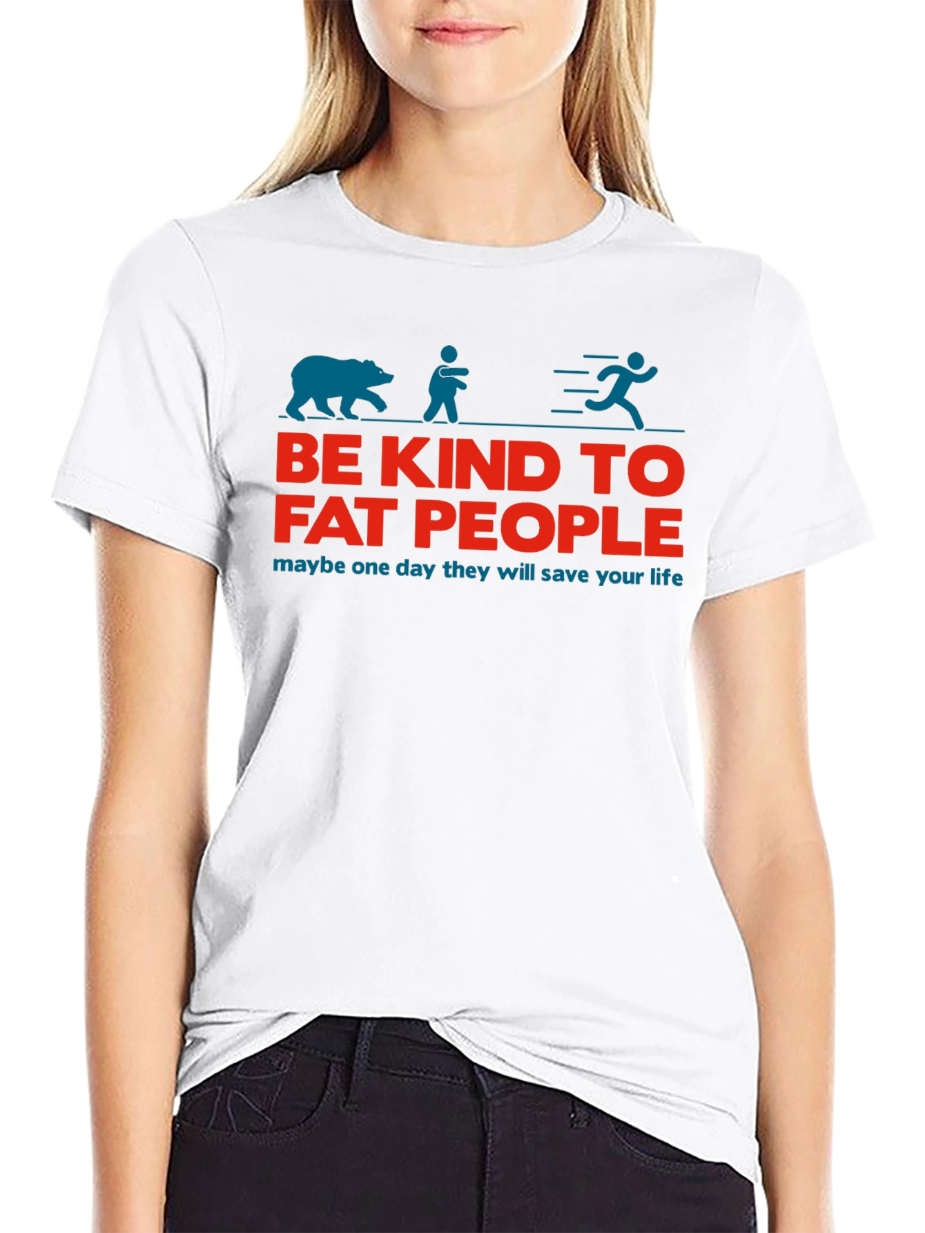 Be Kind to Fat People Funny Graphic T-Shirt