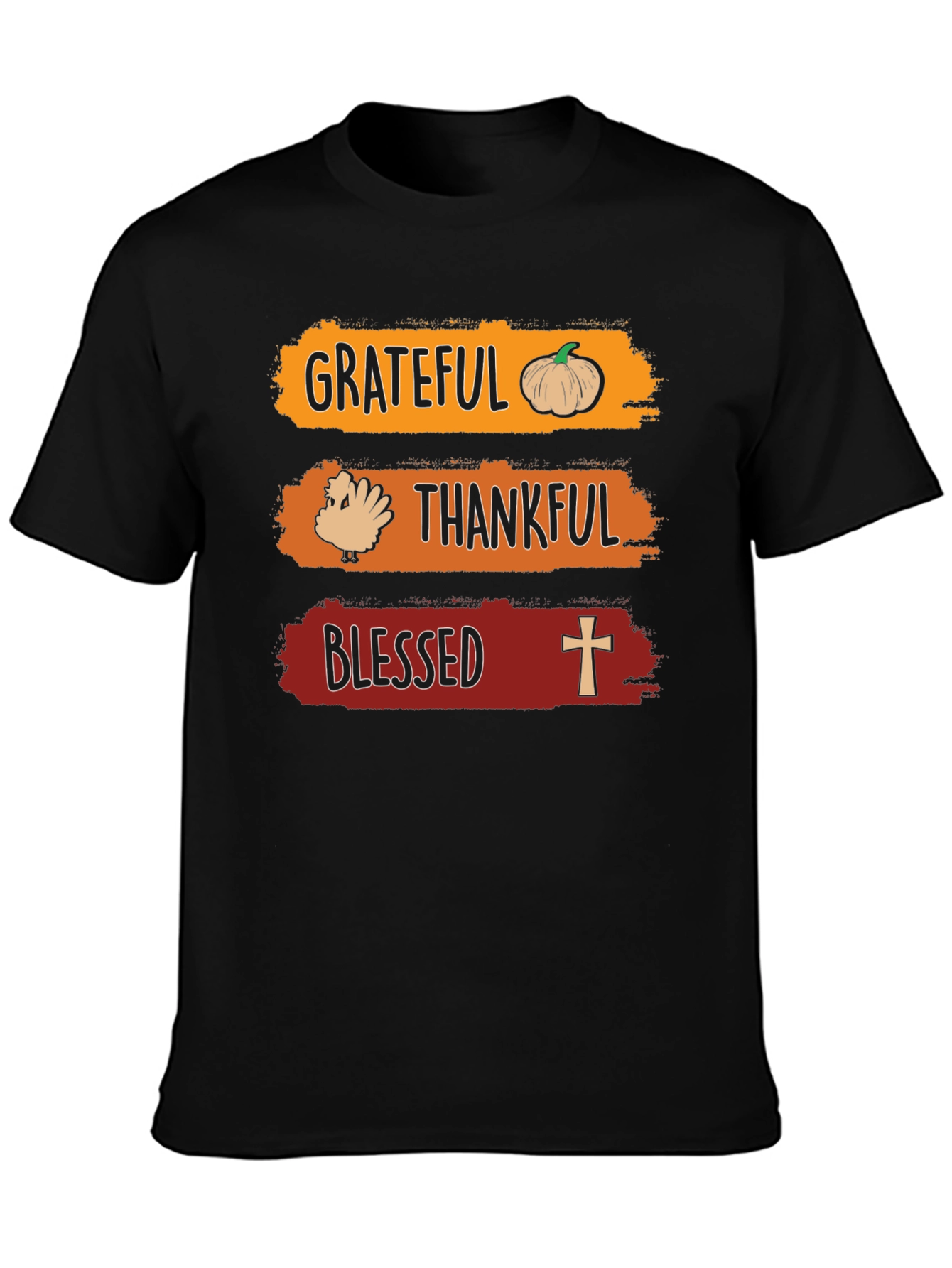 Grateful Thankful Blessed Thanksgiving T-Shirt