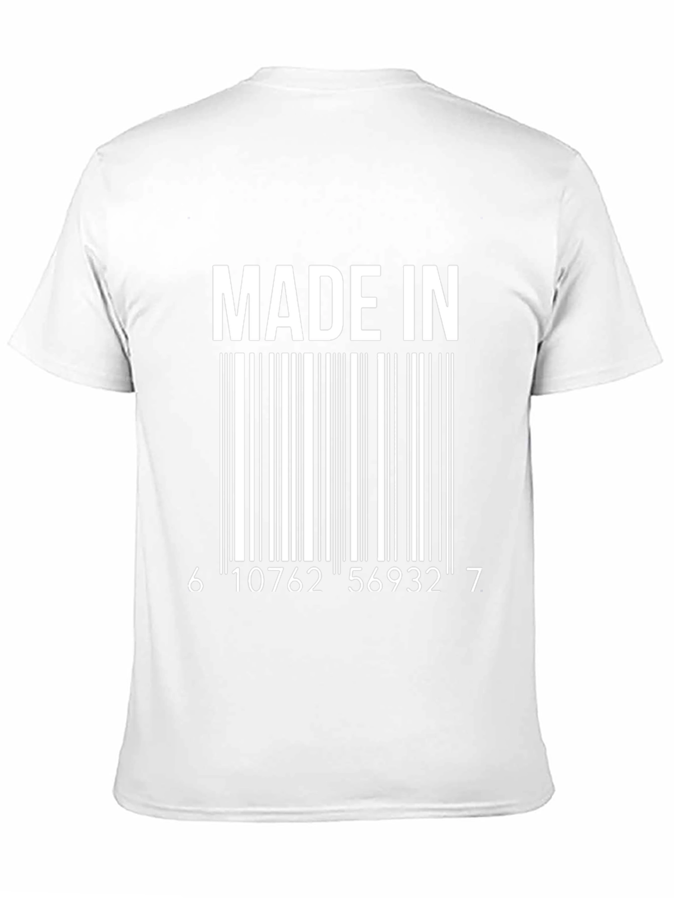 Made In Barcode Graphic Tee - Novelty T-Shirt