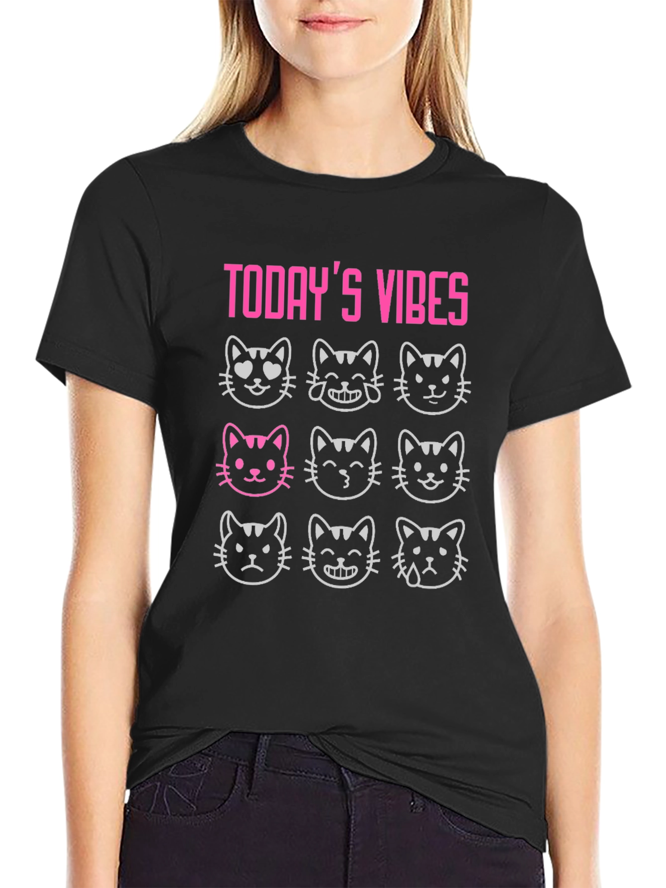 Todays Vibes T-Shirt: Cat Emoji Moods