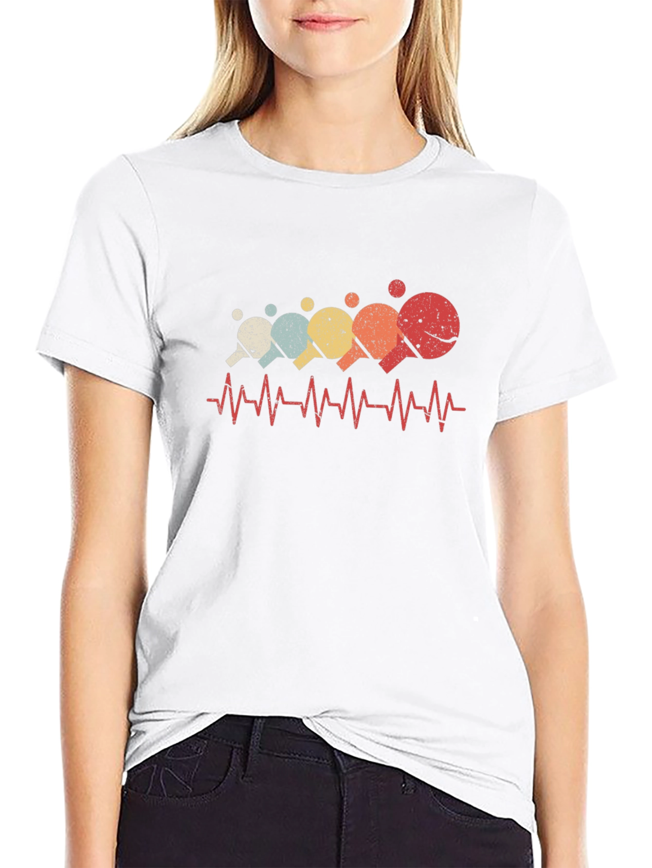 Retro Ping Pong Heartbeat Graphic Tee