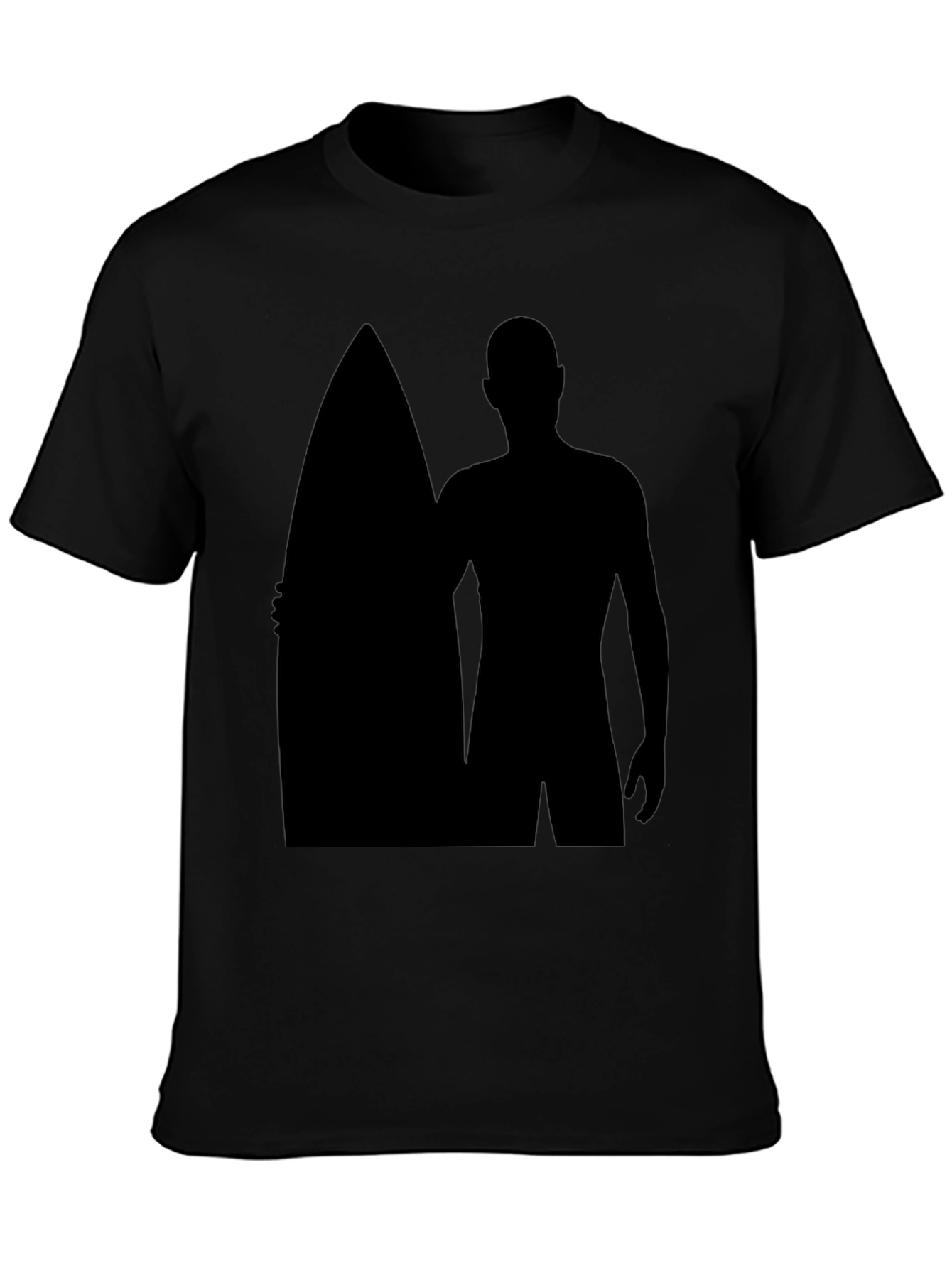 Surfer Silhouette Graphic T-Shirt - Black
