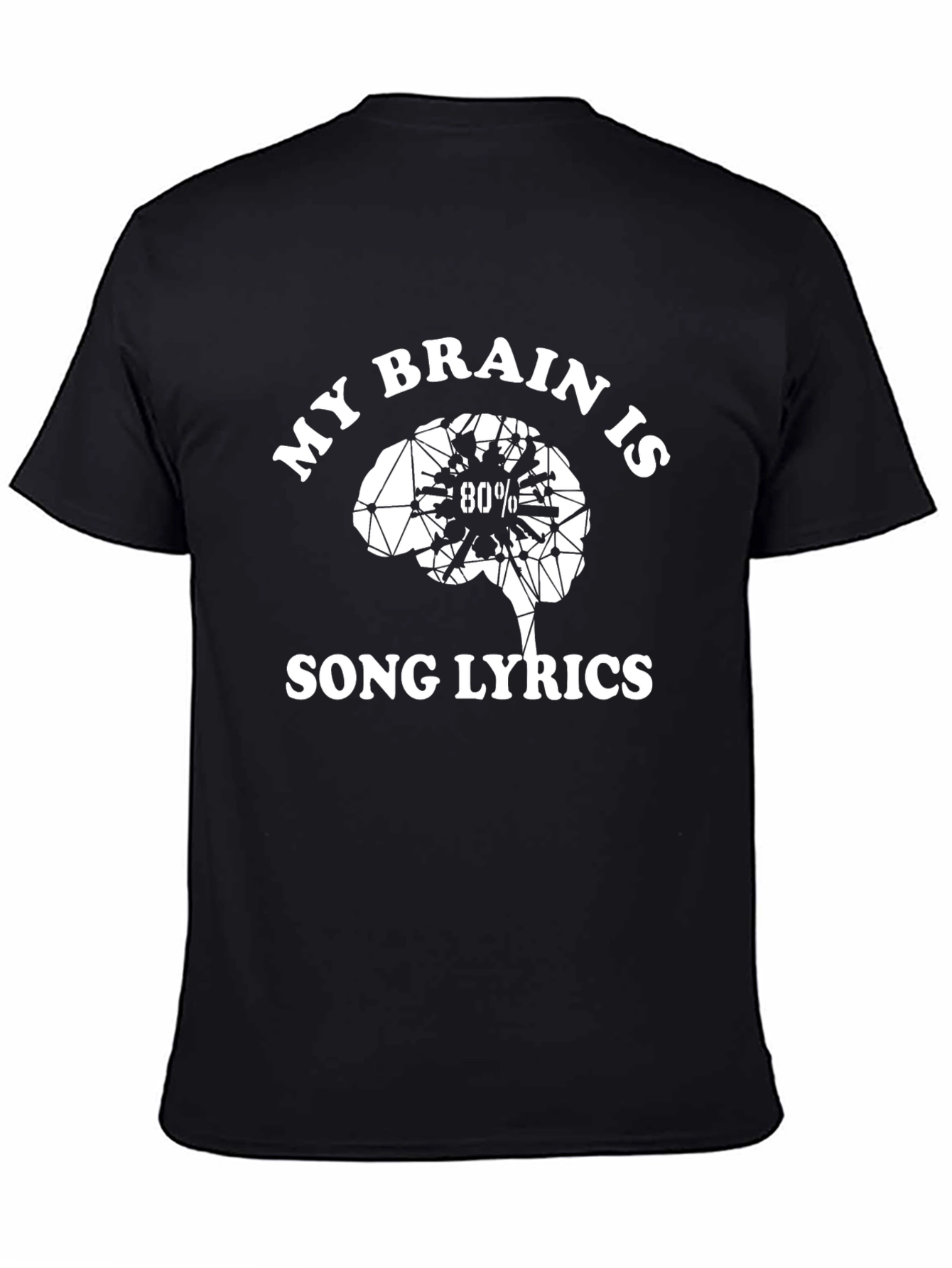 Song Lyrics Brain Graphic Tee - Black