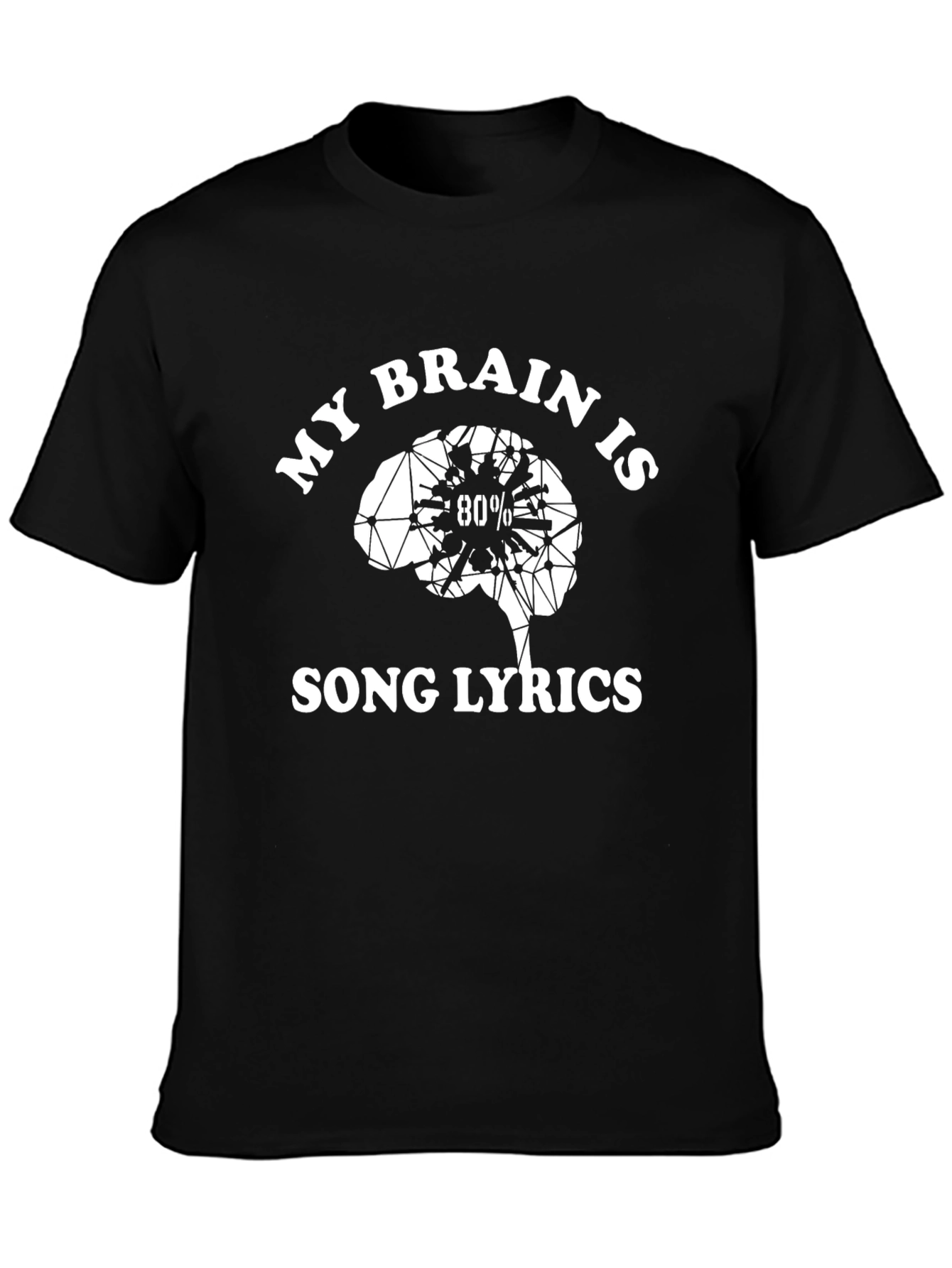Song Lyrics Brain Graphic Tee - Black