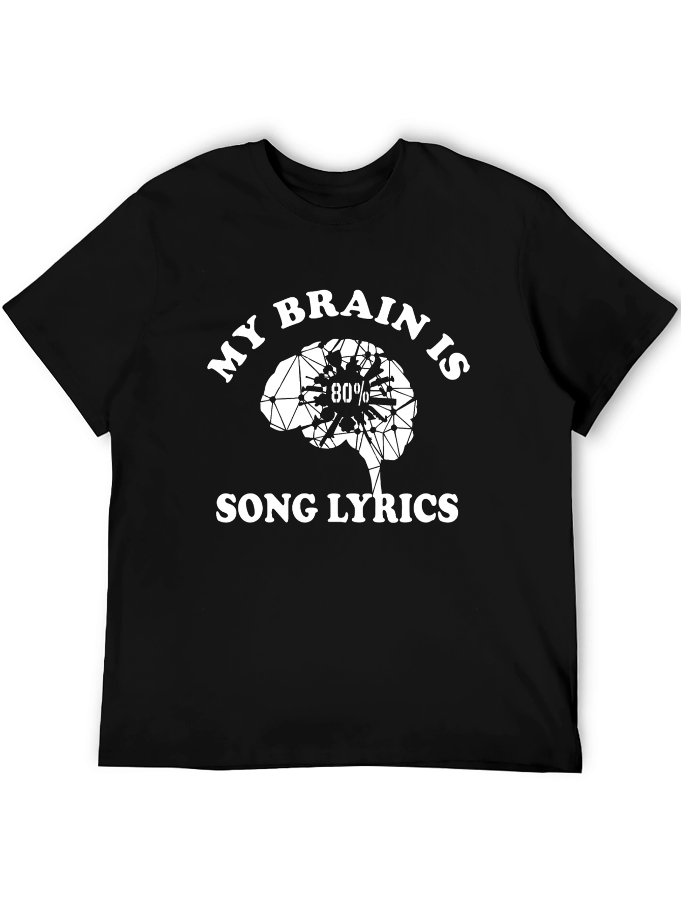 Song Lyrics Brain Graphic Tee - Black