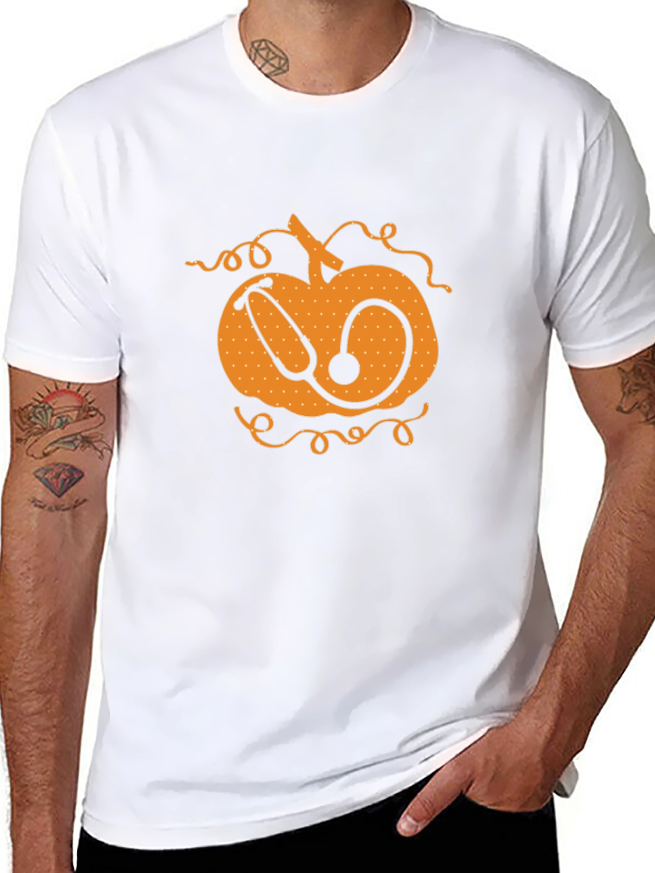 Pumpkin Stethoscope Graphic T-Shirt