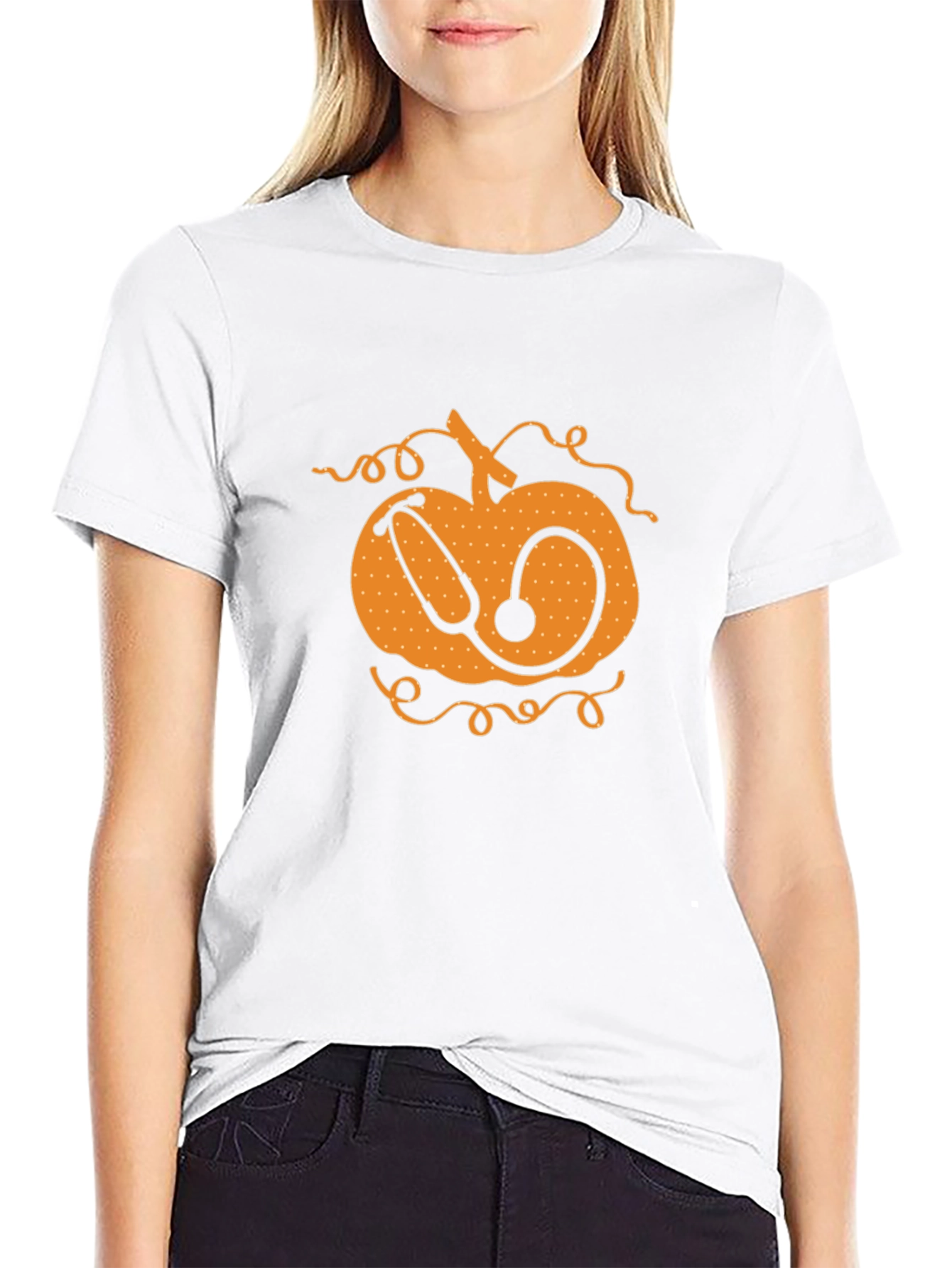 Pumpkin Stethoscope Graphic T-Shirt