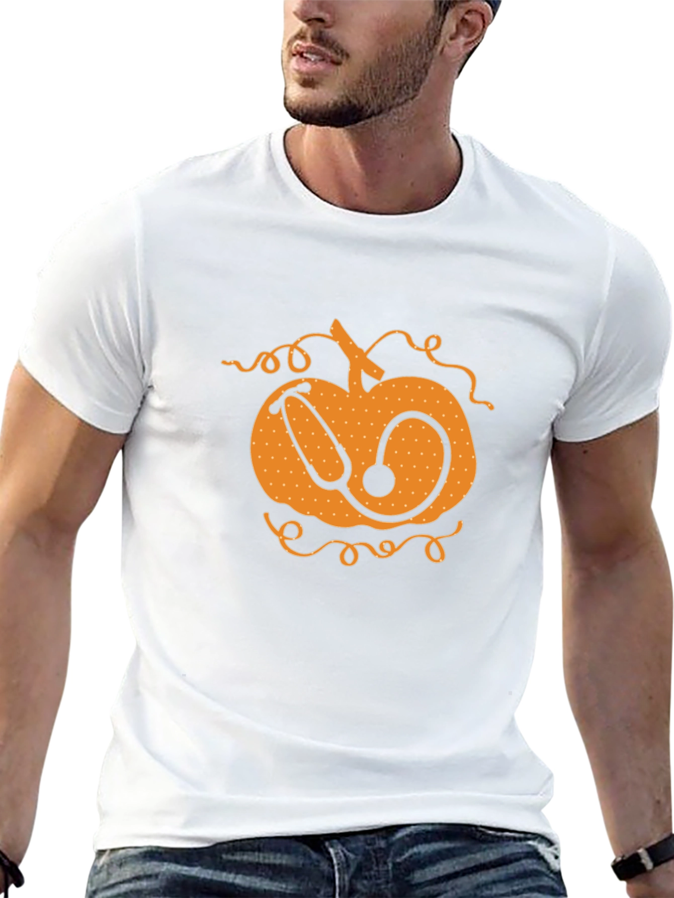 Pumpkin Stethoscope Graphic T-Shirt