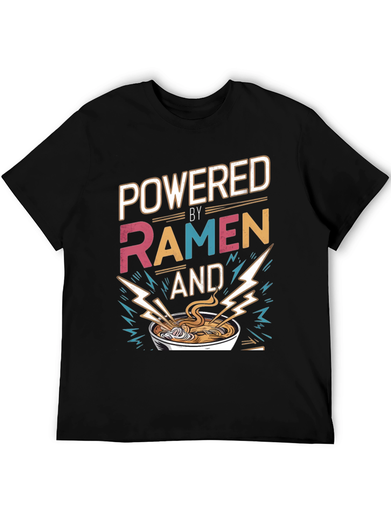Powered By Ramen T-Shirt - Graphic Tee Foodie Fashion