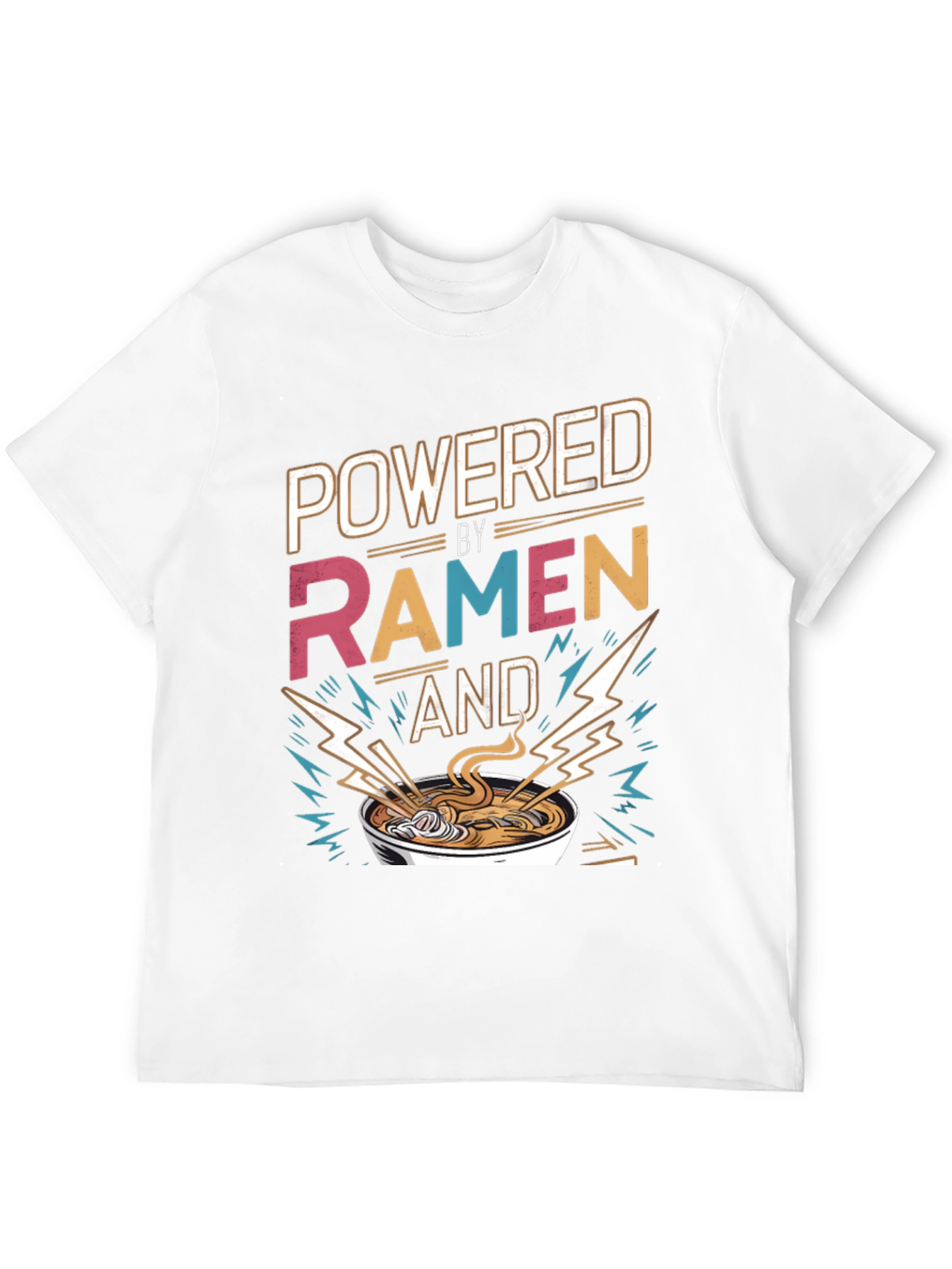 Powered By Ramen T-Shirt - Graphic Tee Foodie Fashion
