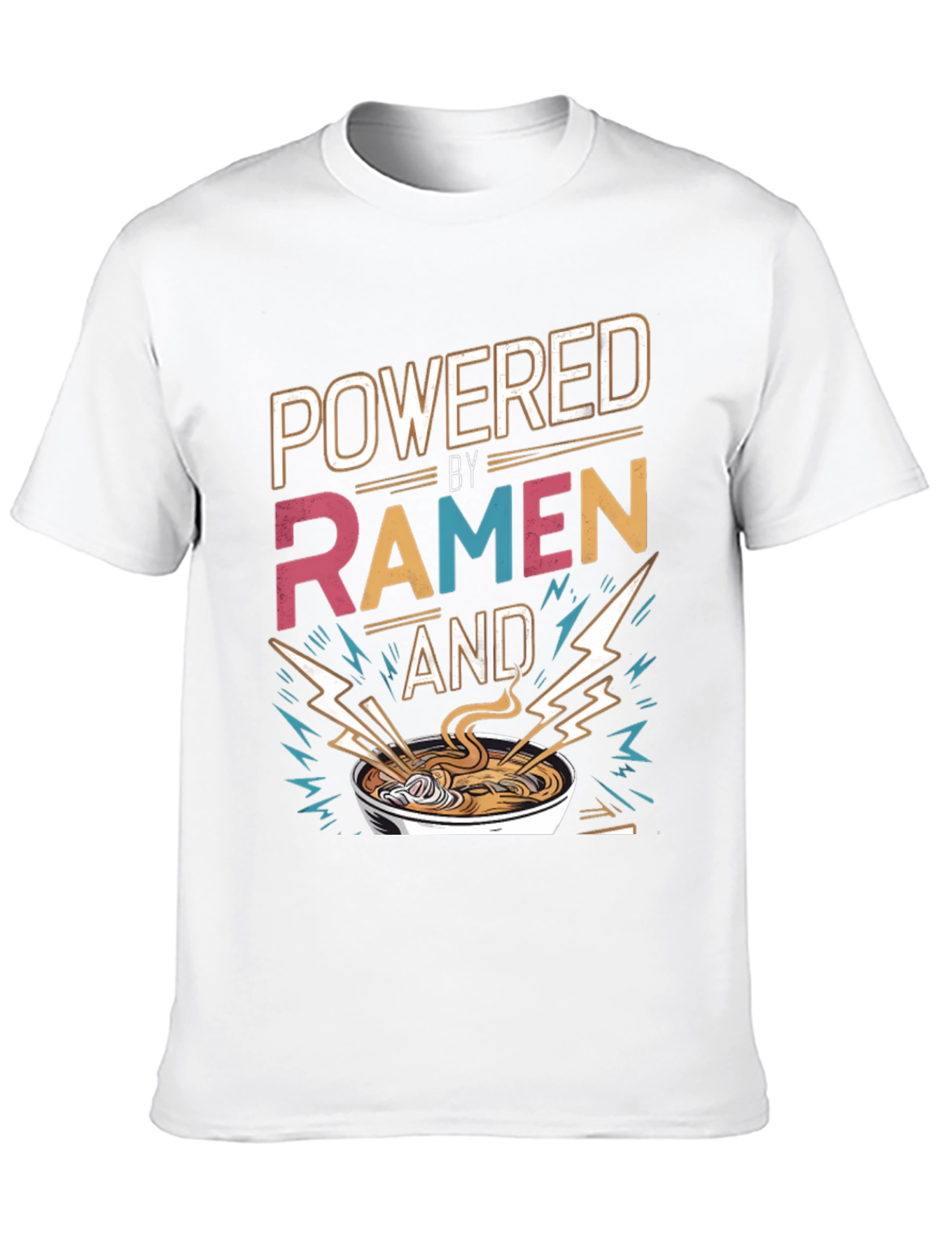 Powered By Ramen T-Shirt - Graphic Tee Foodie Fashion