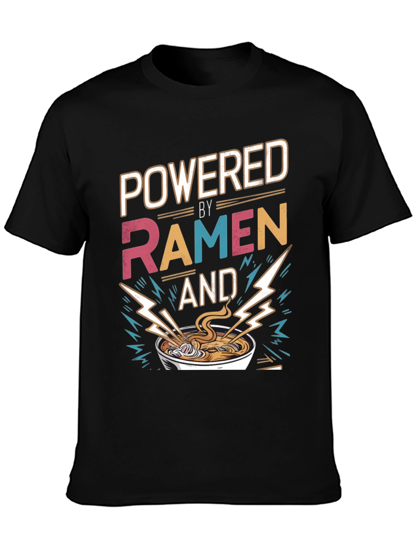 Powered By Ramen T-Shirt - Graphic Tee Foodie Fashion